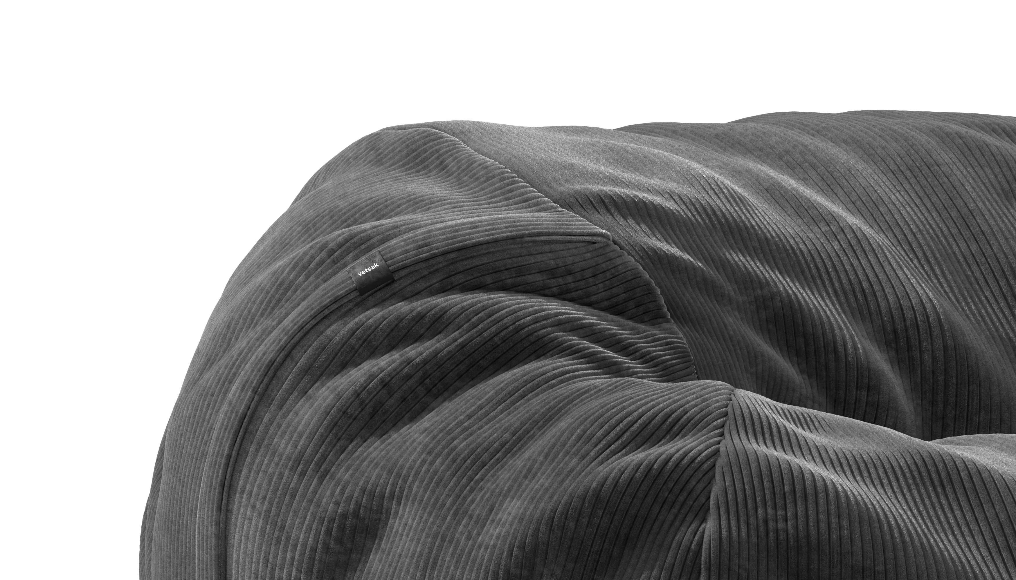 vetsak | Beanbag Medium - Cord Velour - Dark Grey - Image 3