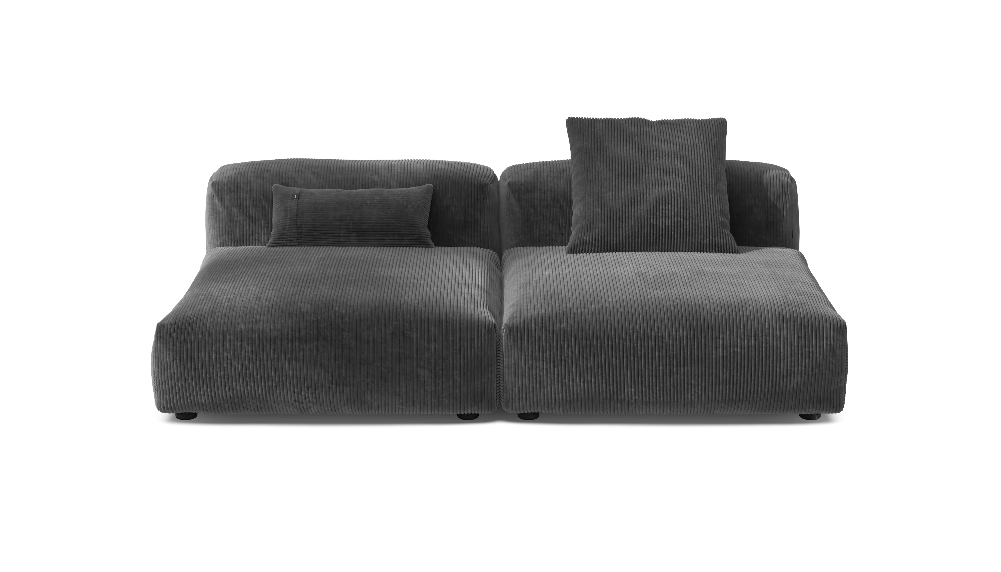 vetsak | Sofa Set 01 Large - Cord Velour - Dark Grey | Modular Sofa | 3.5 Seater