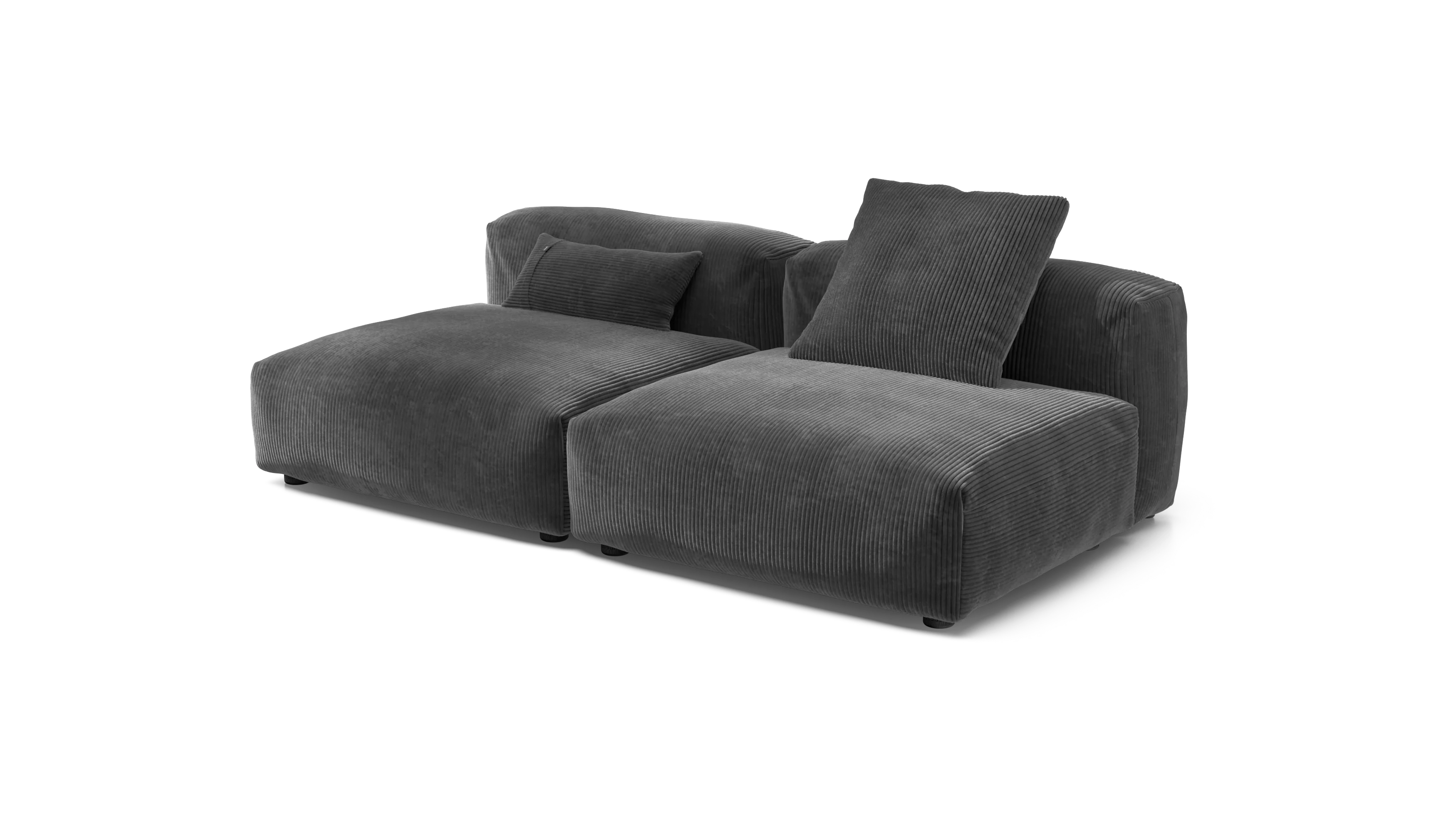vetsak | Sofa Set 01 Large - Cord Velour - Dark Grey | Modular Sofa | 3.5 Seater - Image 3