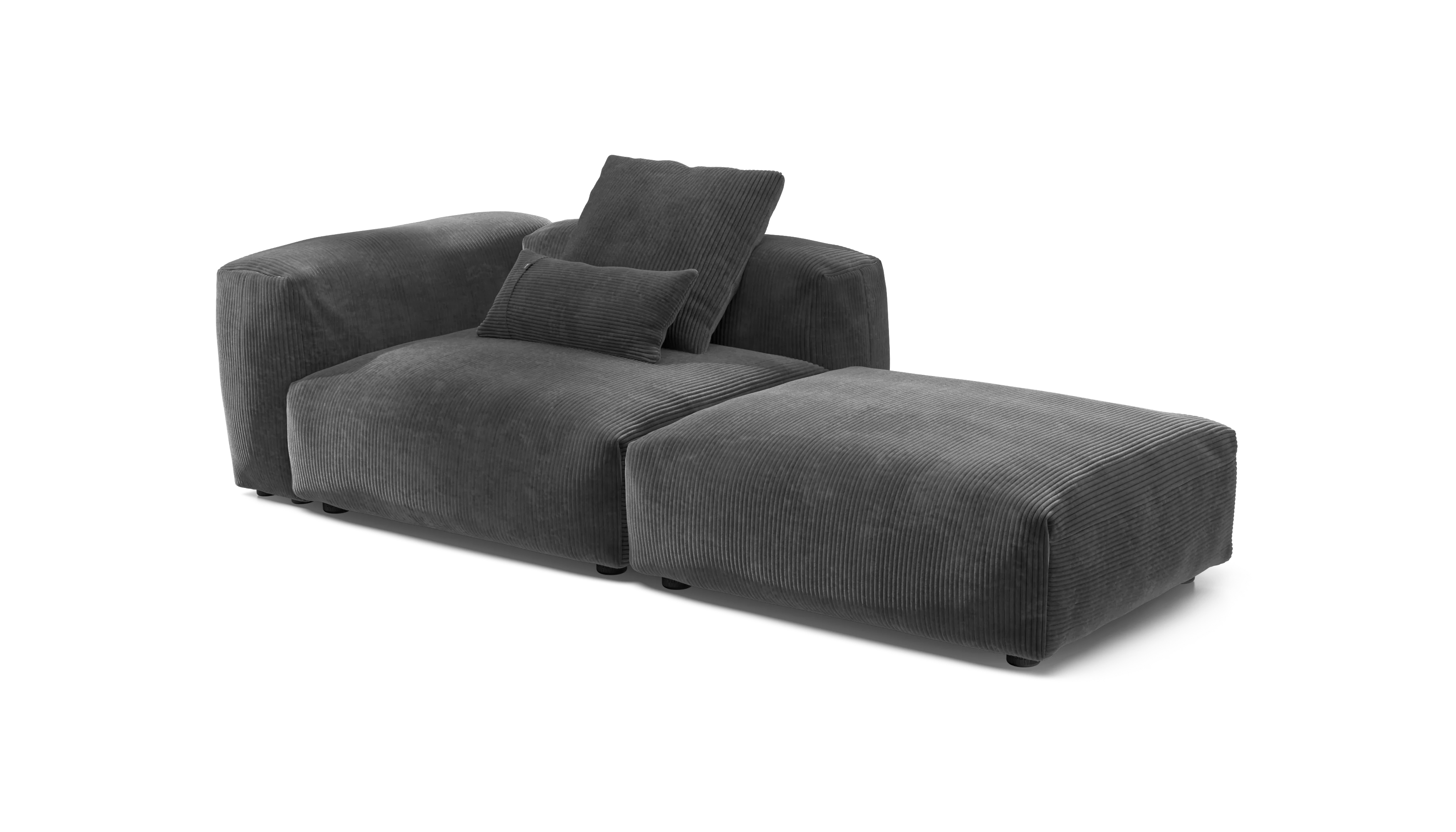 vetsak | Sofa Set 01 Large - Cord Velour - Dark Grey | Modular Sofa | 3.5 Seater - Image 4
