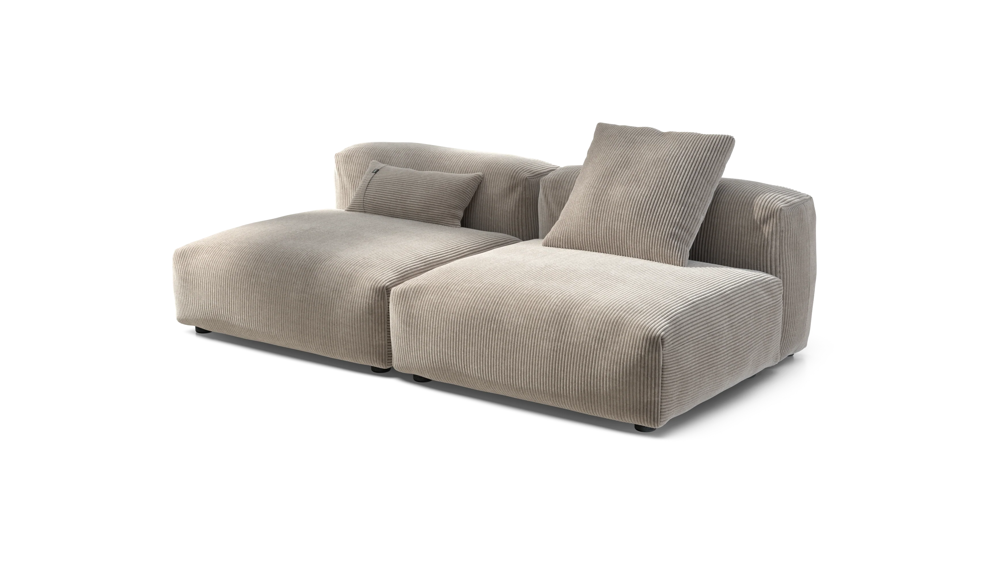vetsak | Sofa Set 01 Large - Cord Velour - Platinum | Modular Sofa | 3.5 Seater - Image 3