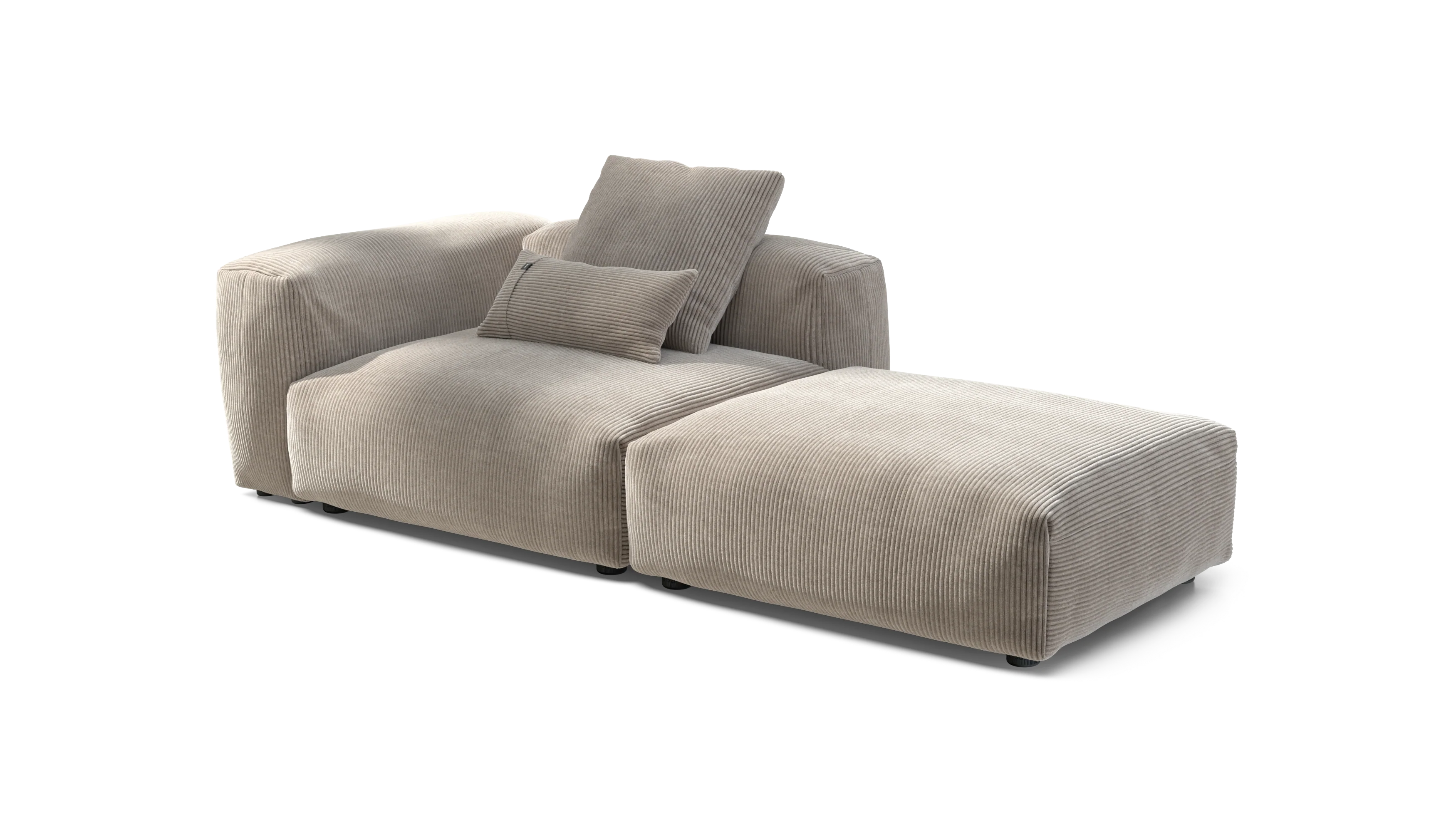 vetsak | Sofa Set 01 Large - Cord Velour - Platinum | Modular Sofa | 3.5 Seater - Image 4
