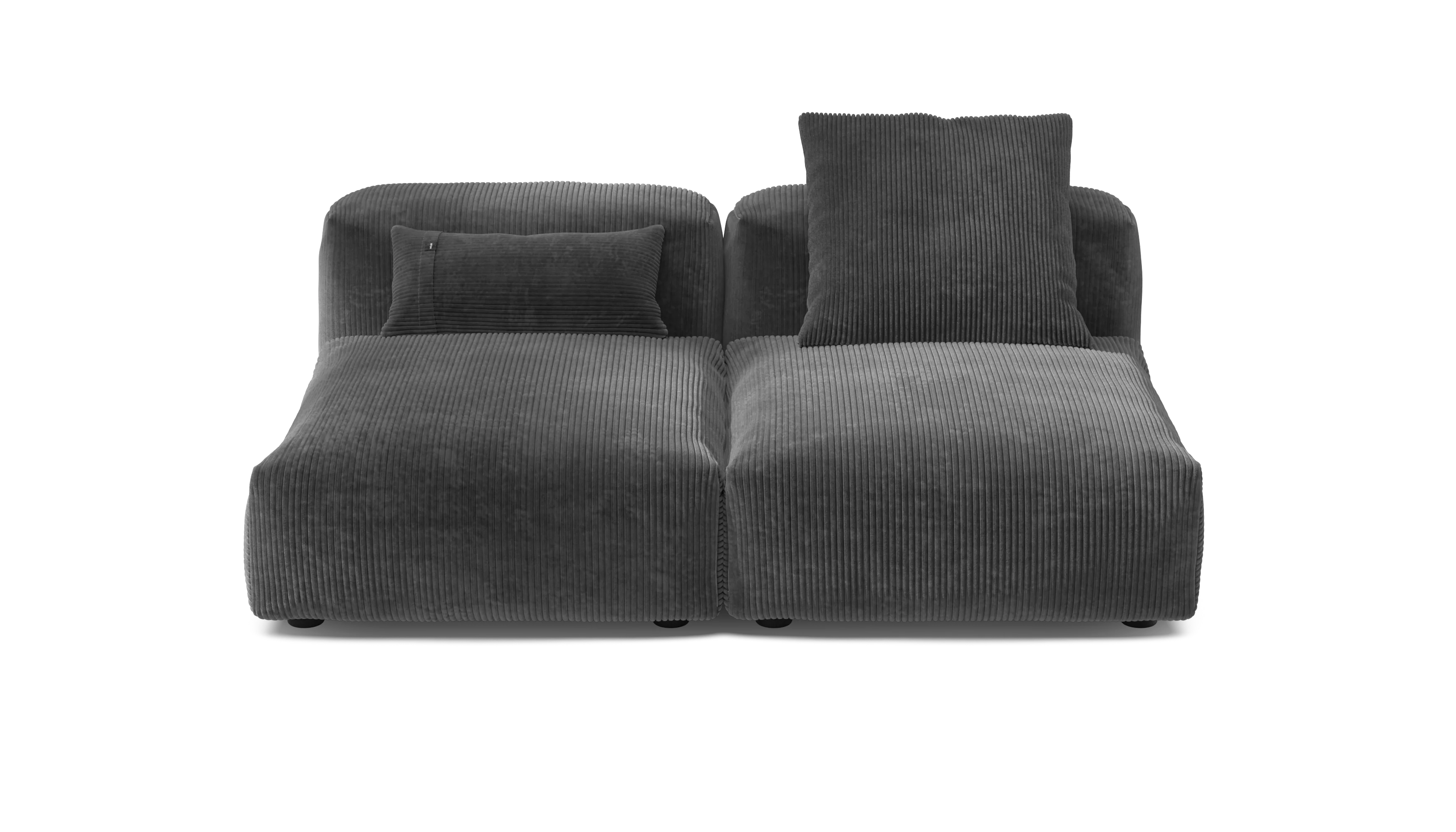 vetsak | Sofa Set 01 Medium - Cord Velour - Dark Grey | Modular Sofa | 2.5 Seater