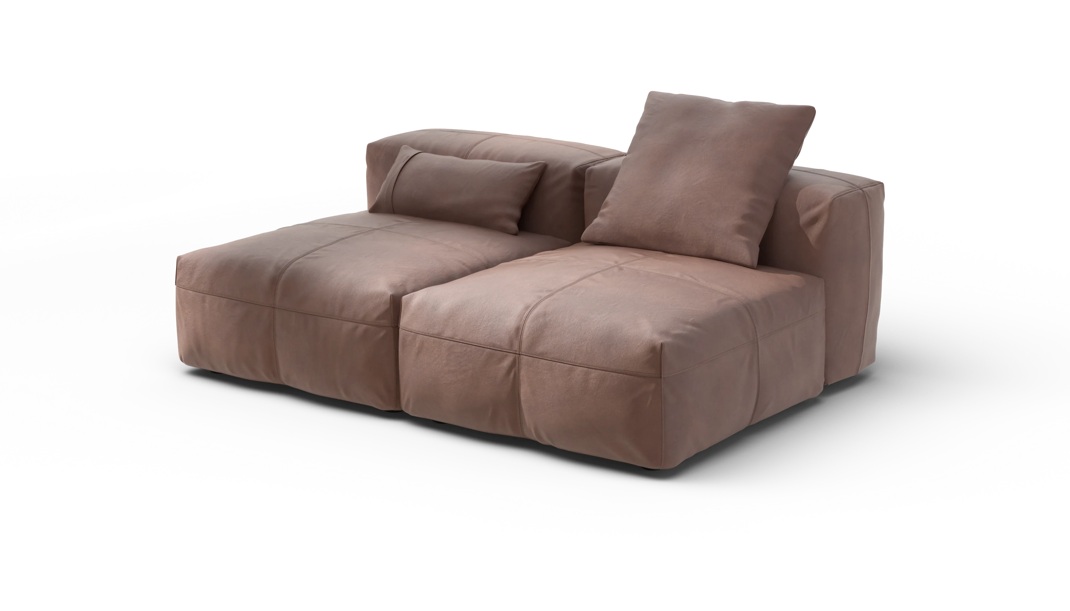 vetsak | Sofa Set 01 Medium - Leather - Stone | Modular Sofa | 2.5 Seater - Image 3
