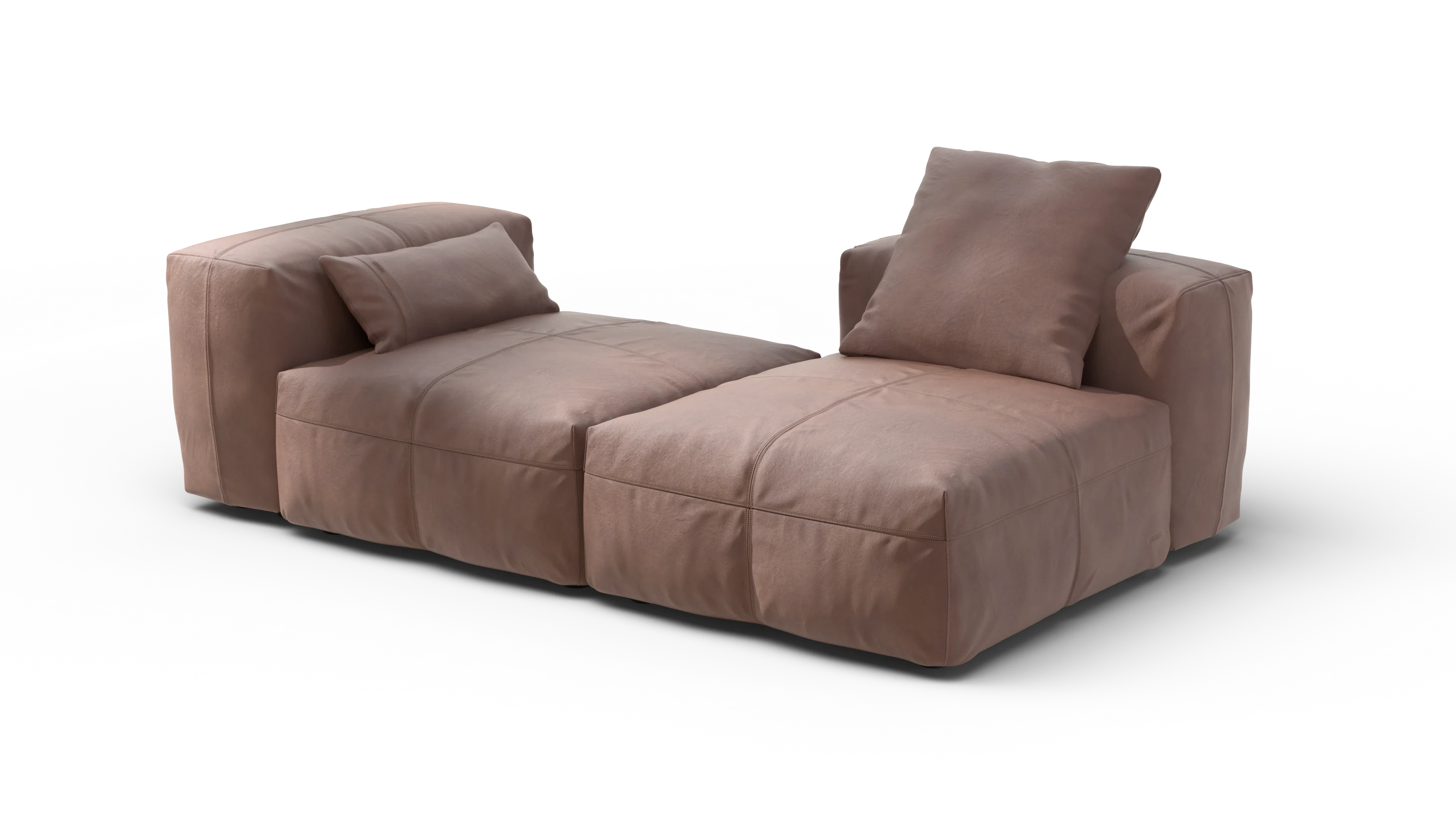 vetsak | Sofa Set 01 Medium - Leather - Stone | Modular Sofa | 2.5 Seater - Image 4