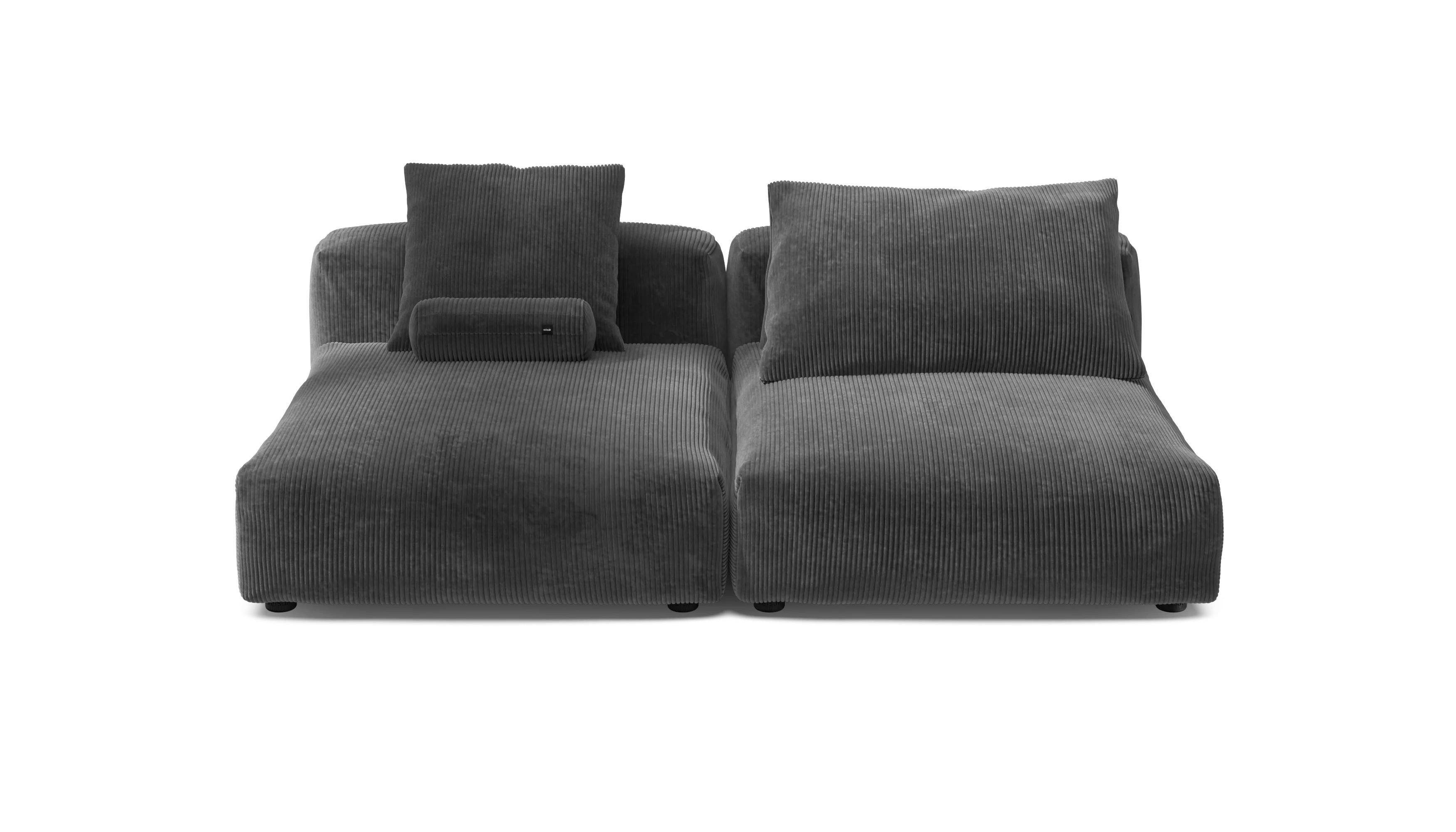 vetsak | Sofa Set 01 XLarge - Cord Velour - Dark Grey | Modular Sofa | 3.5 Seater