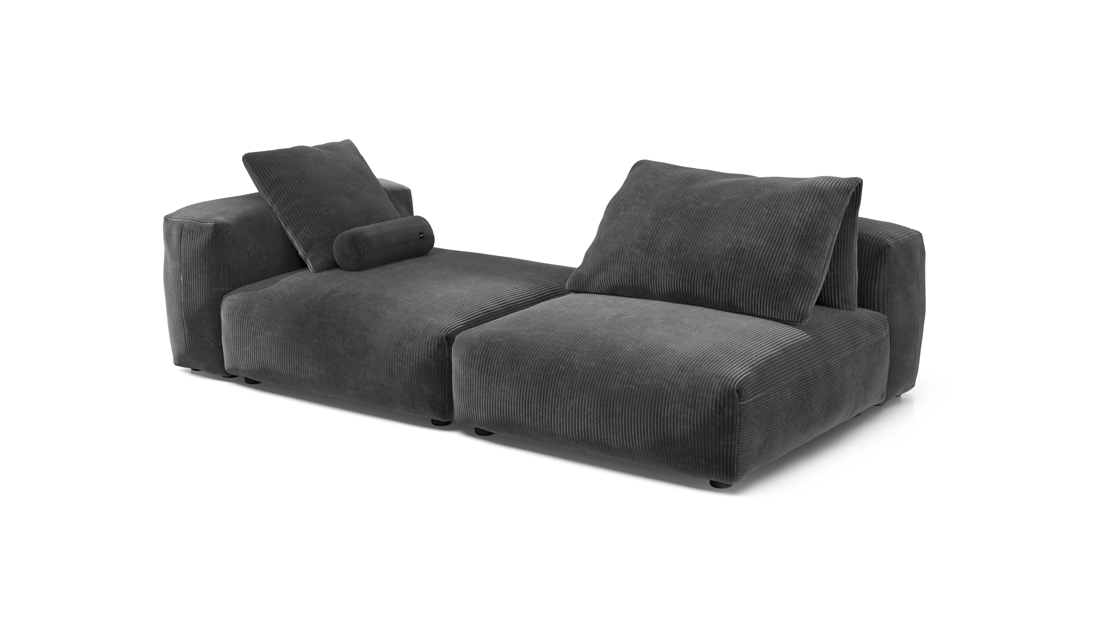 vetsak | Sofa Set 01 XLarge - Cord Velour - Dark Grey | Modular Sofa | 3.5 Seater - Image 4