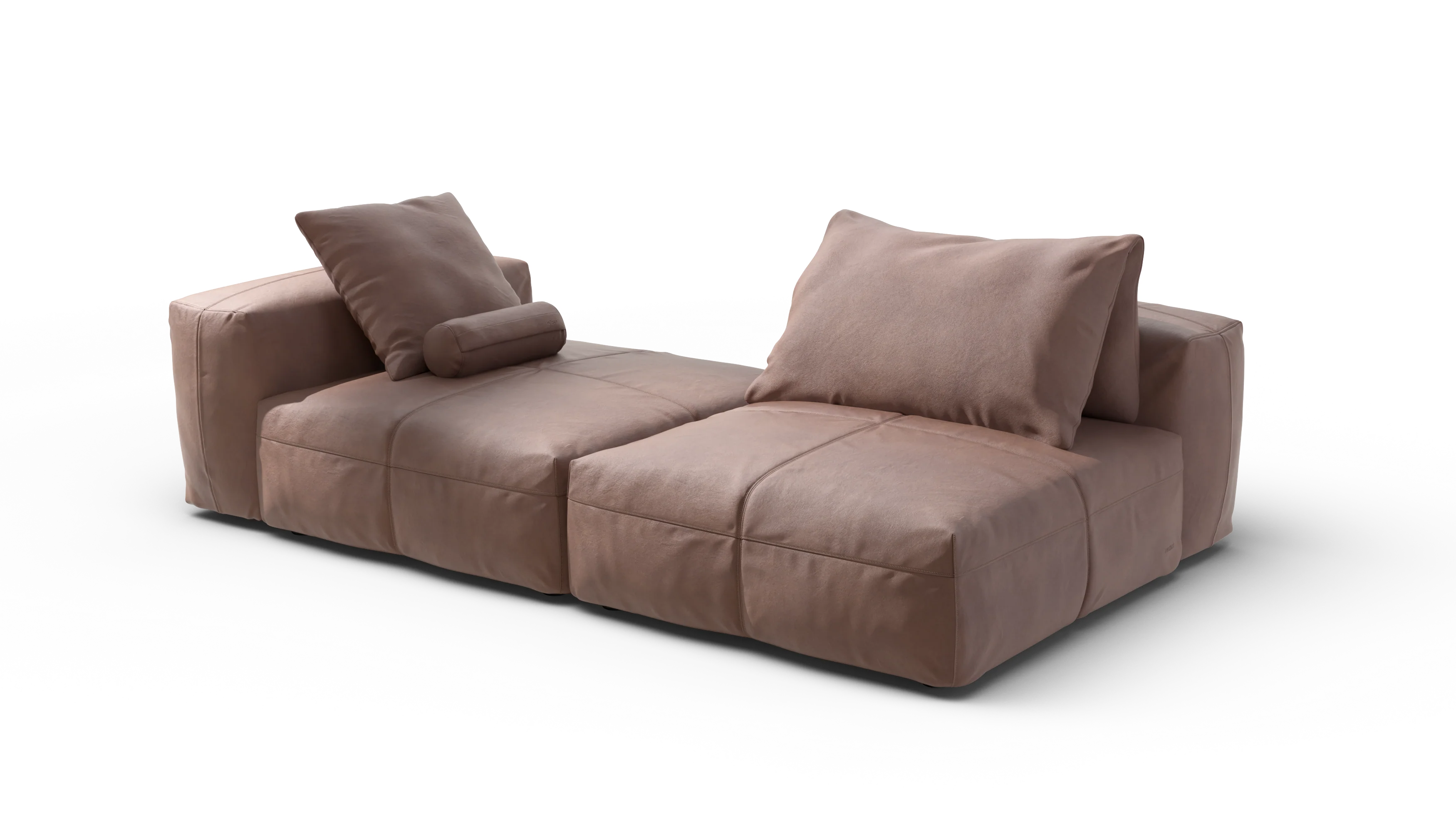 vetsak | Sofa Set 01 XLarge - Leather - Stone | Modular Sofa | 3.5 Seater - Image 4