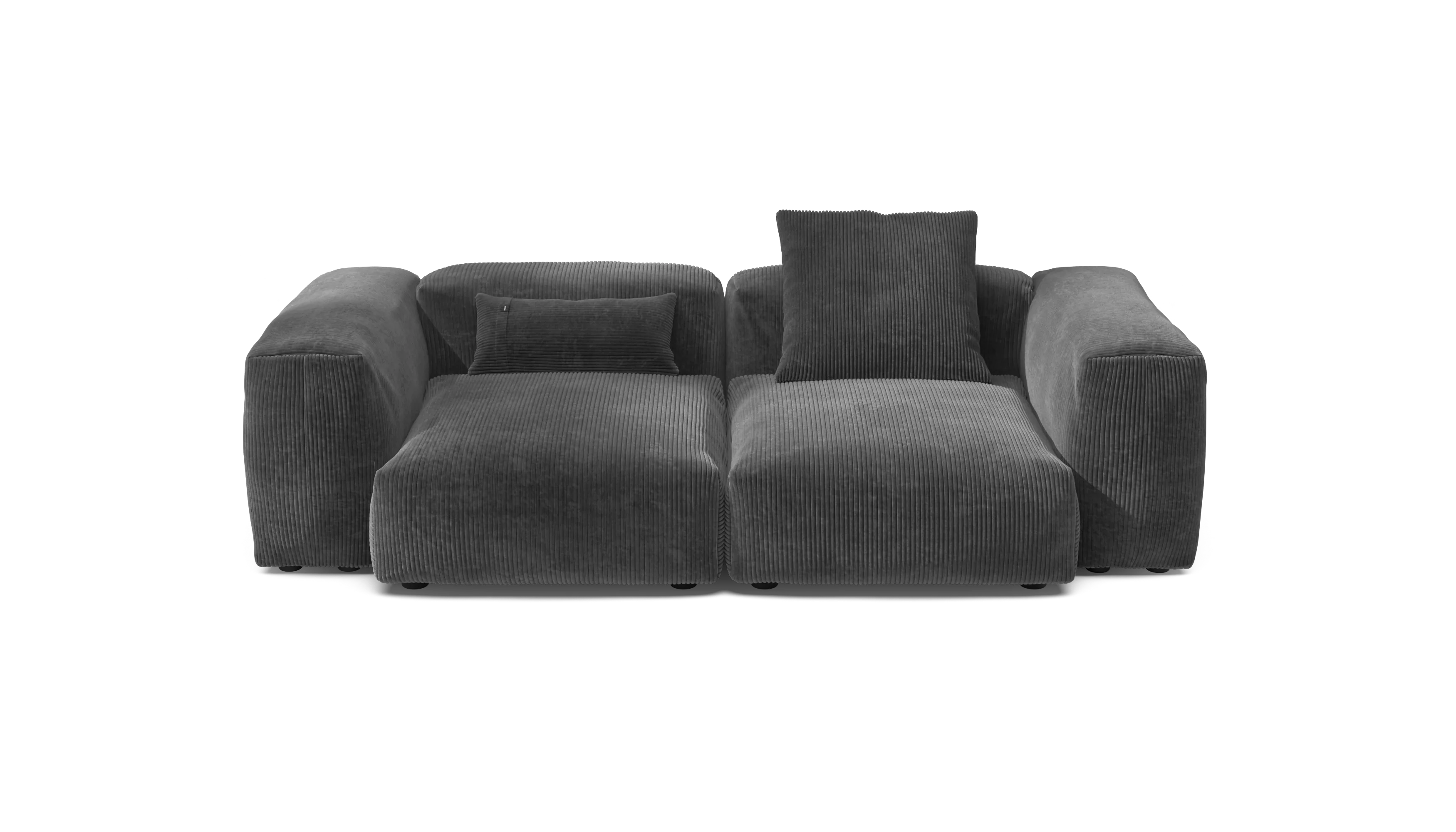 vetsak | Sofa Set 02 Medium - Cord Velour - Dark Grey | Modular Sofa | 2.5 Seater | Big Sofa