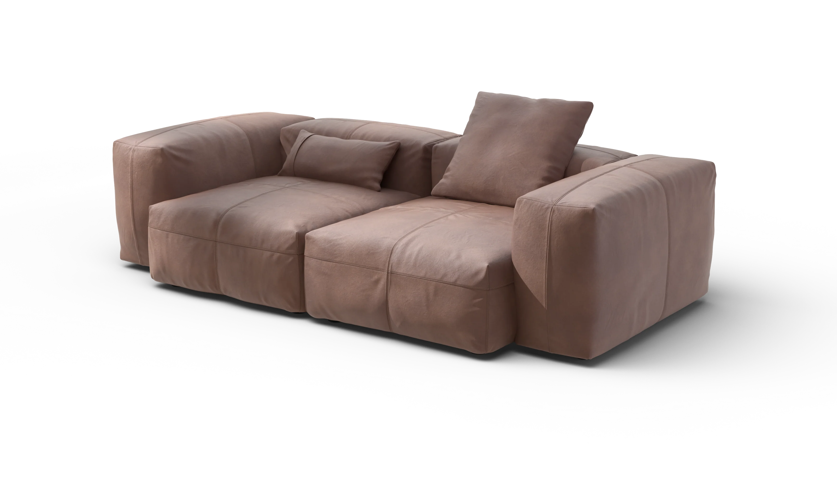 vetsak | Sofa Set 02 Medium - Leather - Stone | Modular Sofa | 2.5 Seater | Big Sofa - Image 3