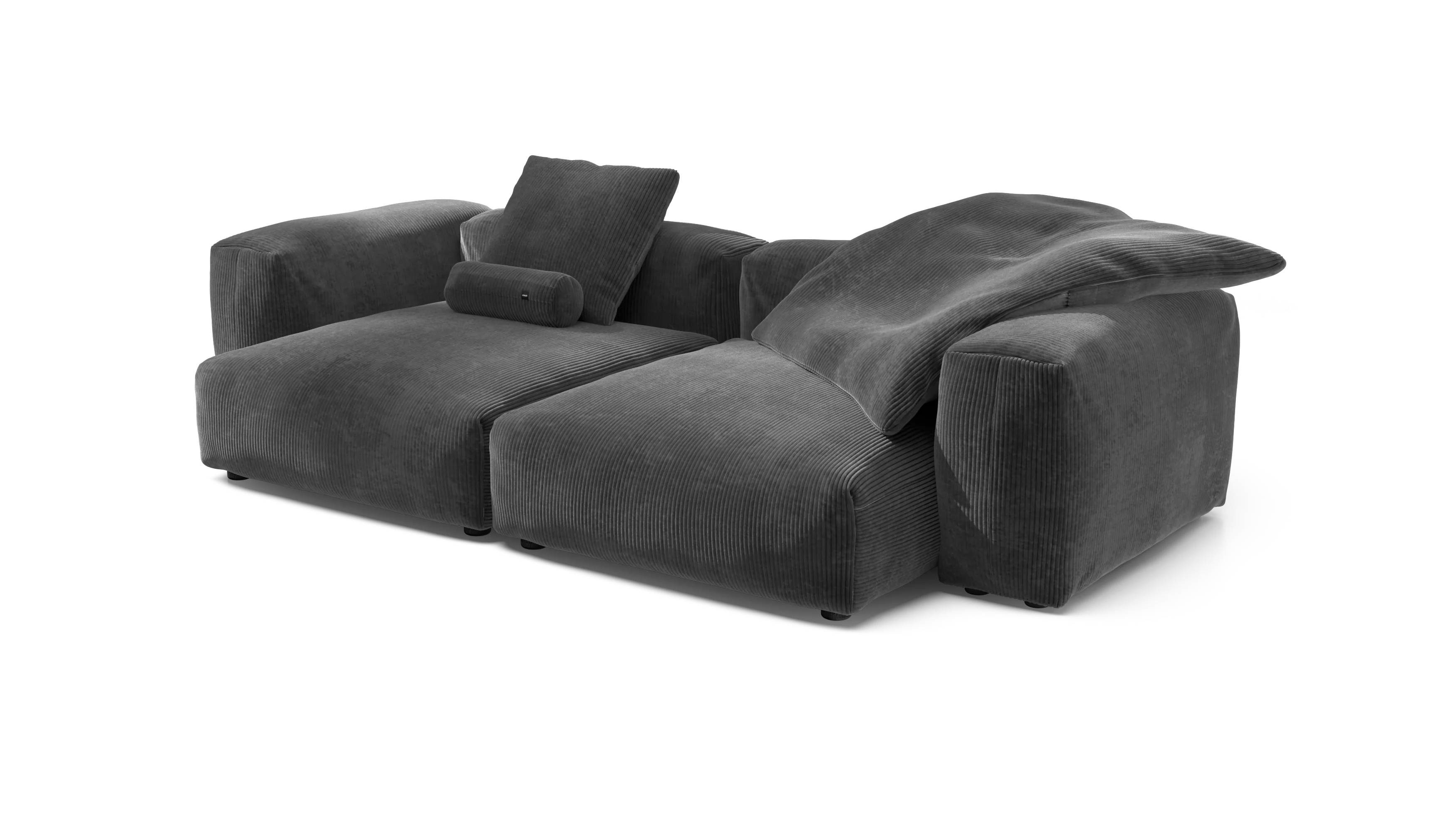 vetsak | Sofa Set 02 XLarge - Cord Velour - Dark Grey | Modular Sofa | 3.5 Seater | Big Sofa - Image 3