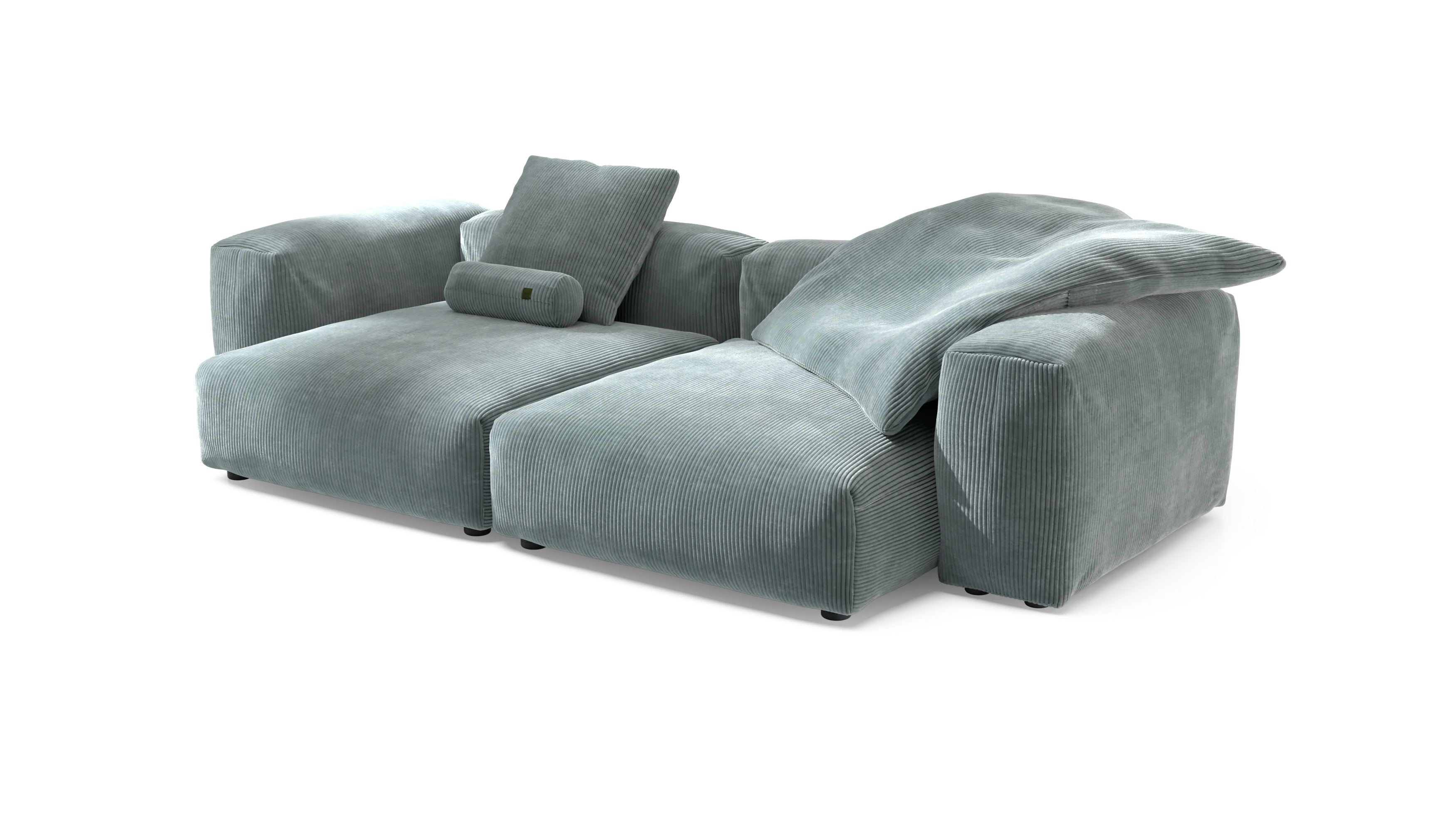 vetsak | Sofa Set 02 XLarge - Cord Velour - Mint | Modular Sofa | 3.5 Seater | Big Sofa - Image 3