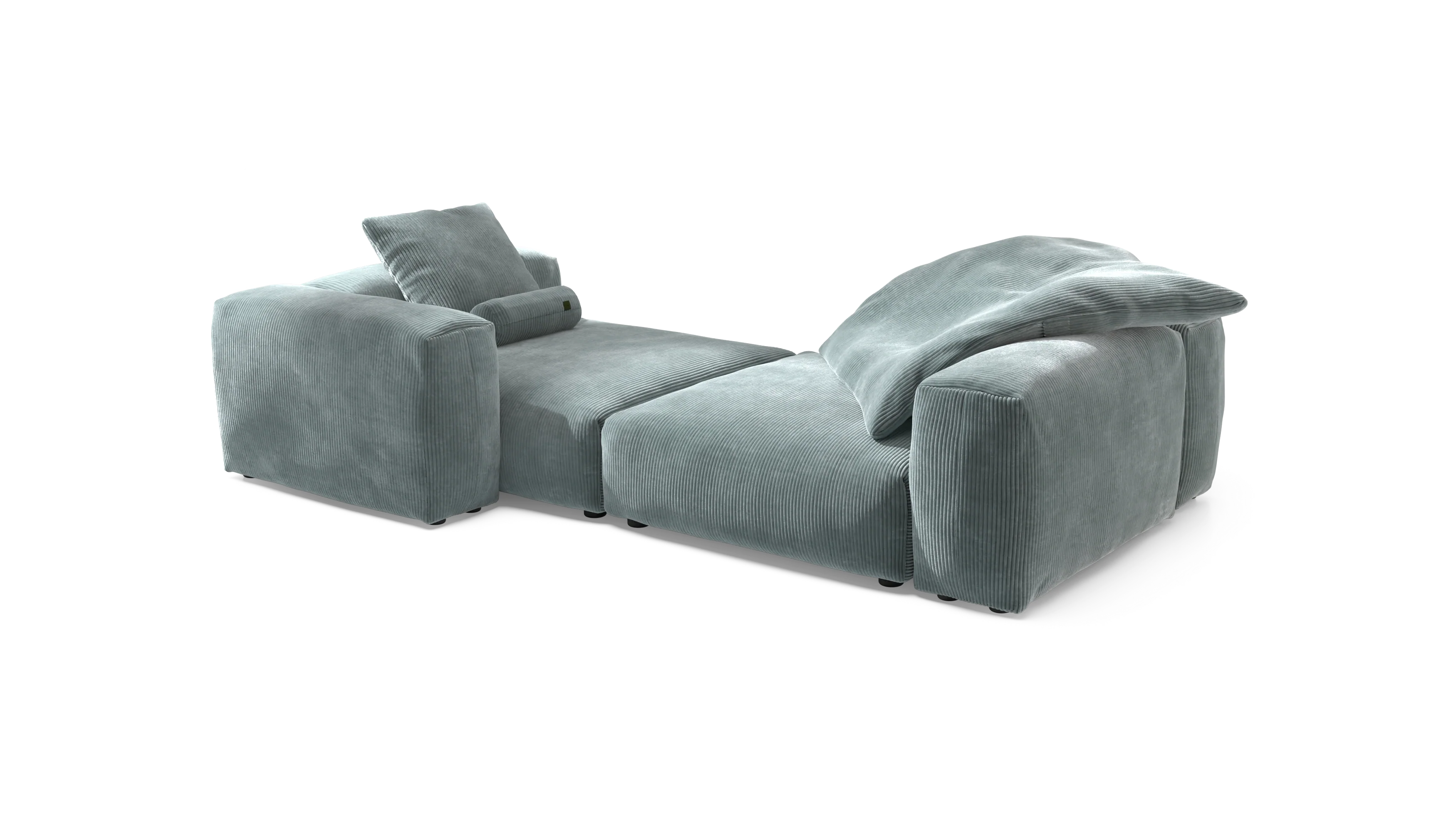 vetsak | Sofa Set 02 XLarge - Cord Velour - Mint | Modular Sofa | 3.5 Seater | Big Sofa - Image 4