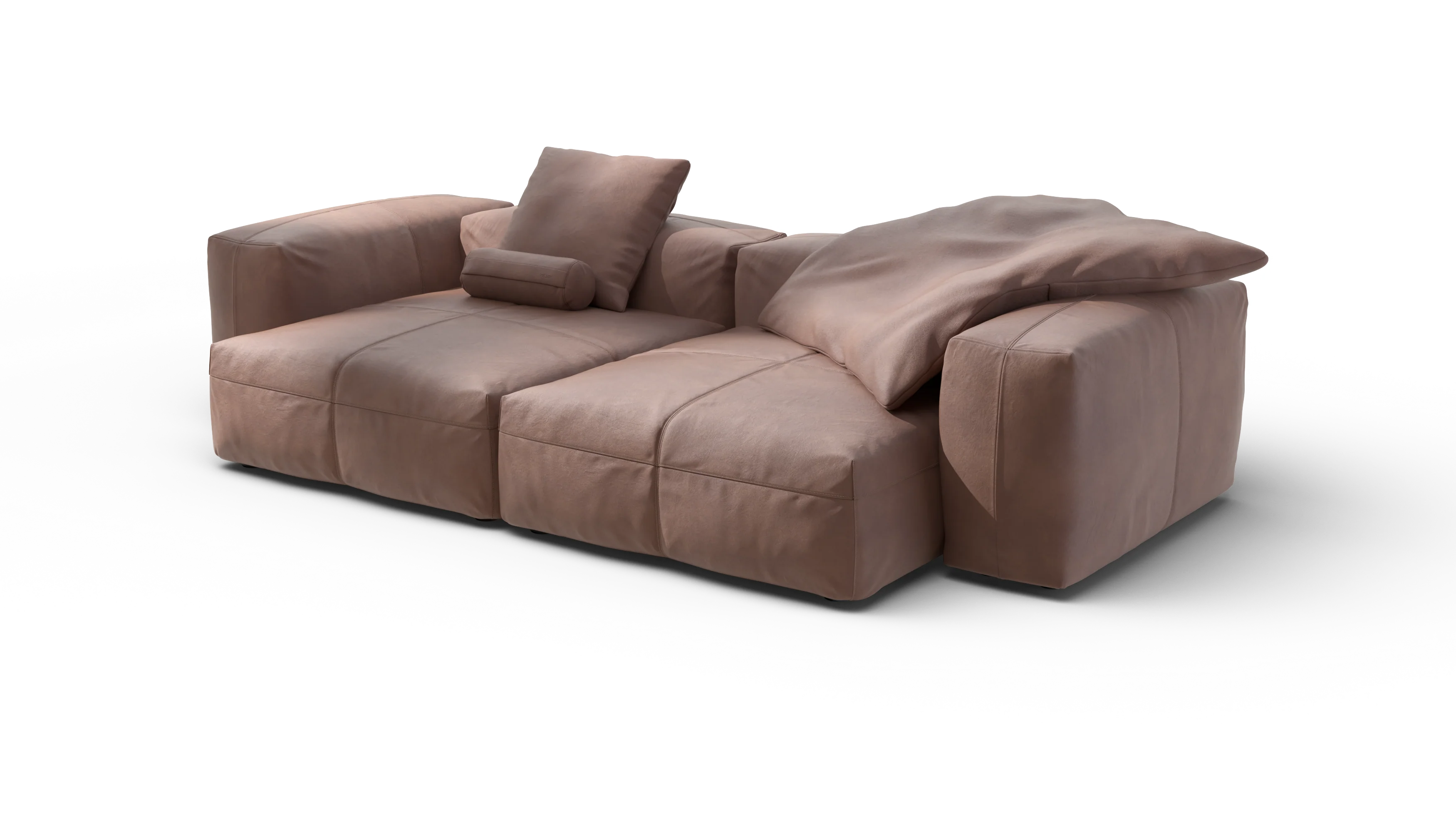 vetsak | Sofa Set 02 XLarge - Leather - Stone | Modular Sofa | 3.5 Seater | Big Sofa - Image 3