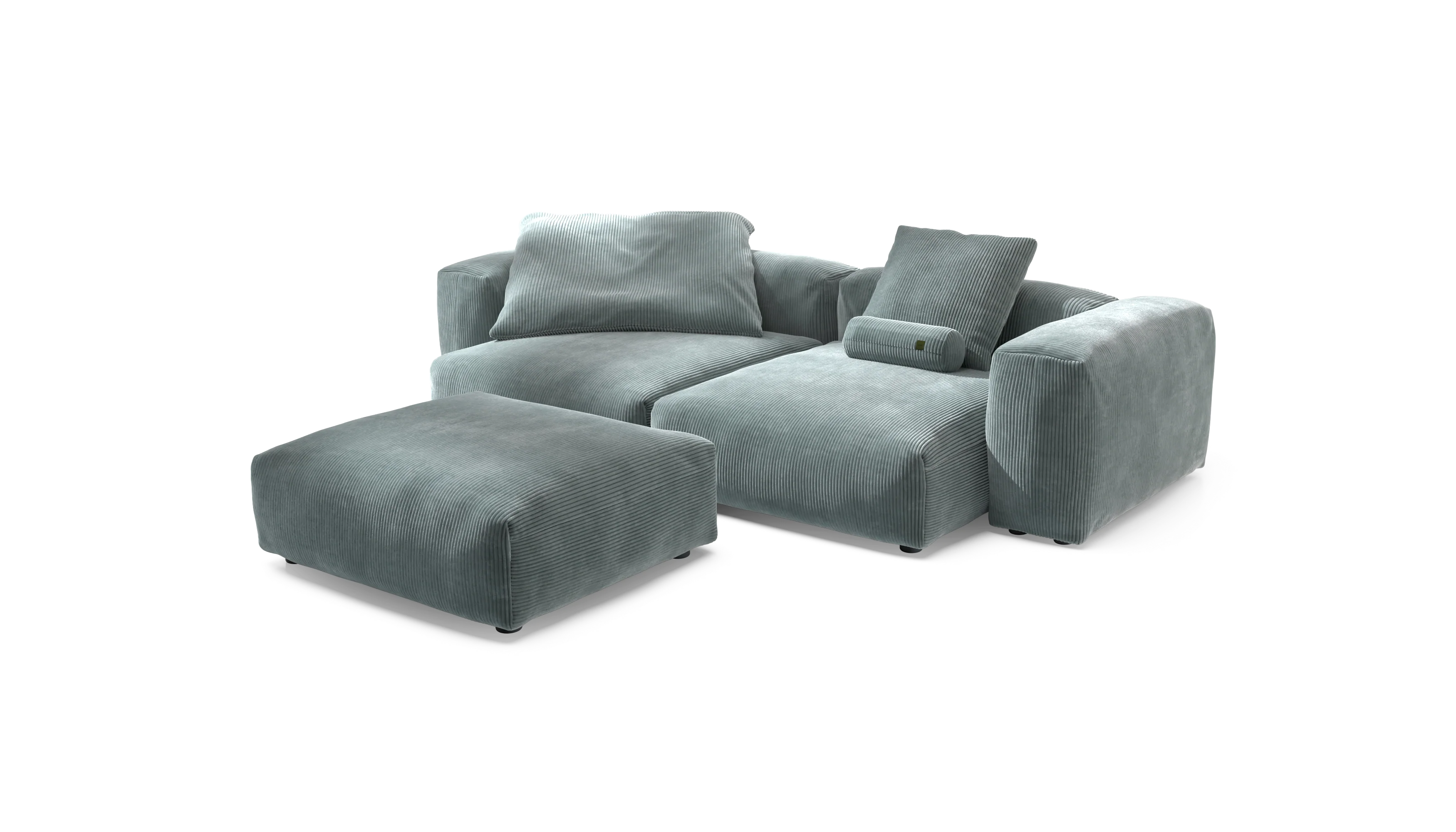 vetsak | Sofa Set 03 - Cord Velour - Mint | Modular Sofa | 3.5 Seater | Big Sofa | Corner Sofa - Image 4