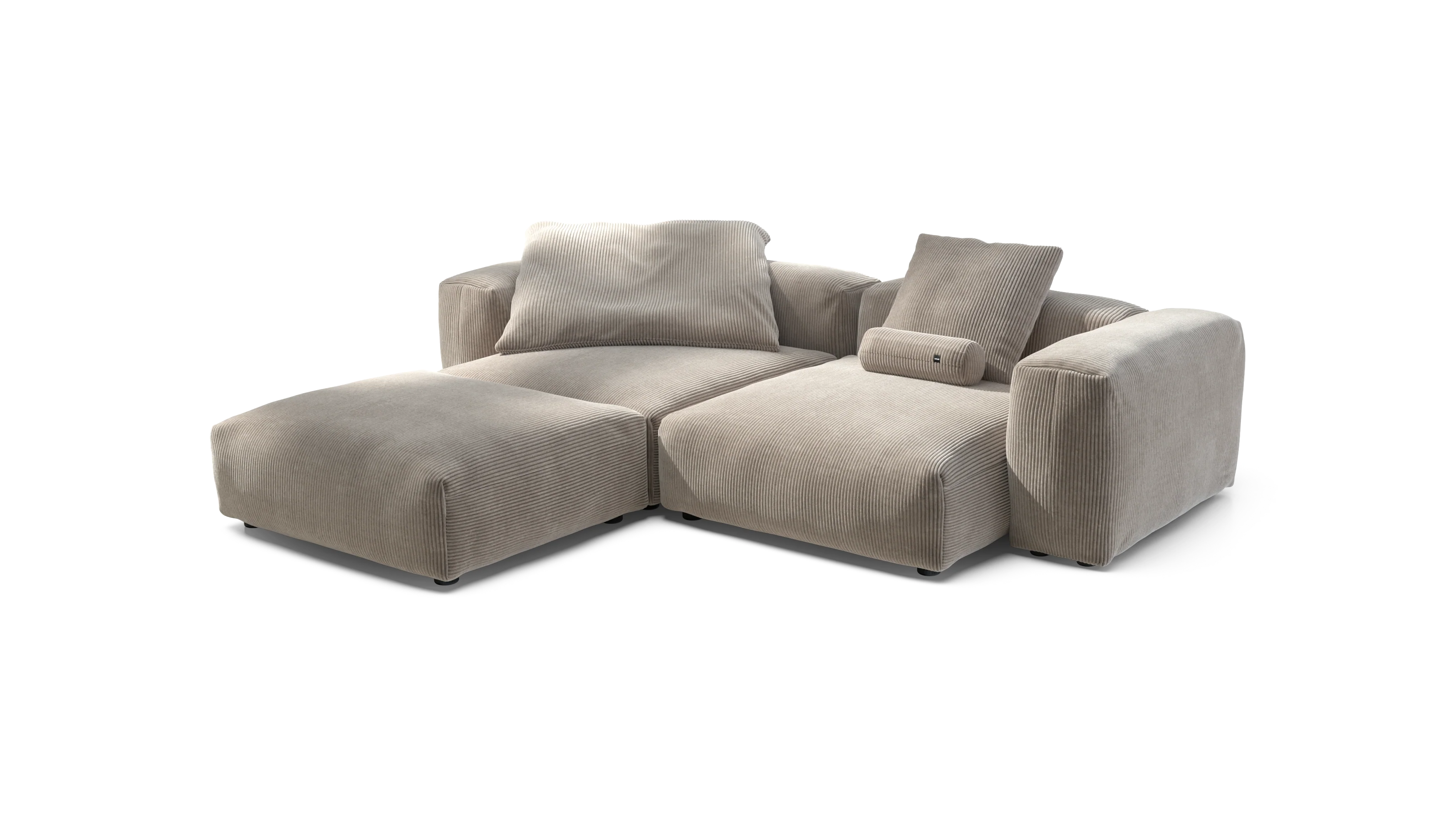 vetsak | Sofa Set 03 - Cord Velour - Platinum | Modular Sofa | 3.5 Seater | Big Sofa | Corner Sofa - Image 3