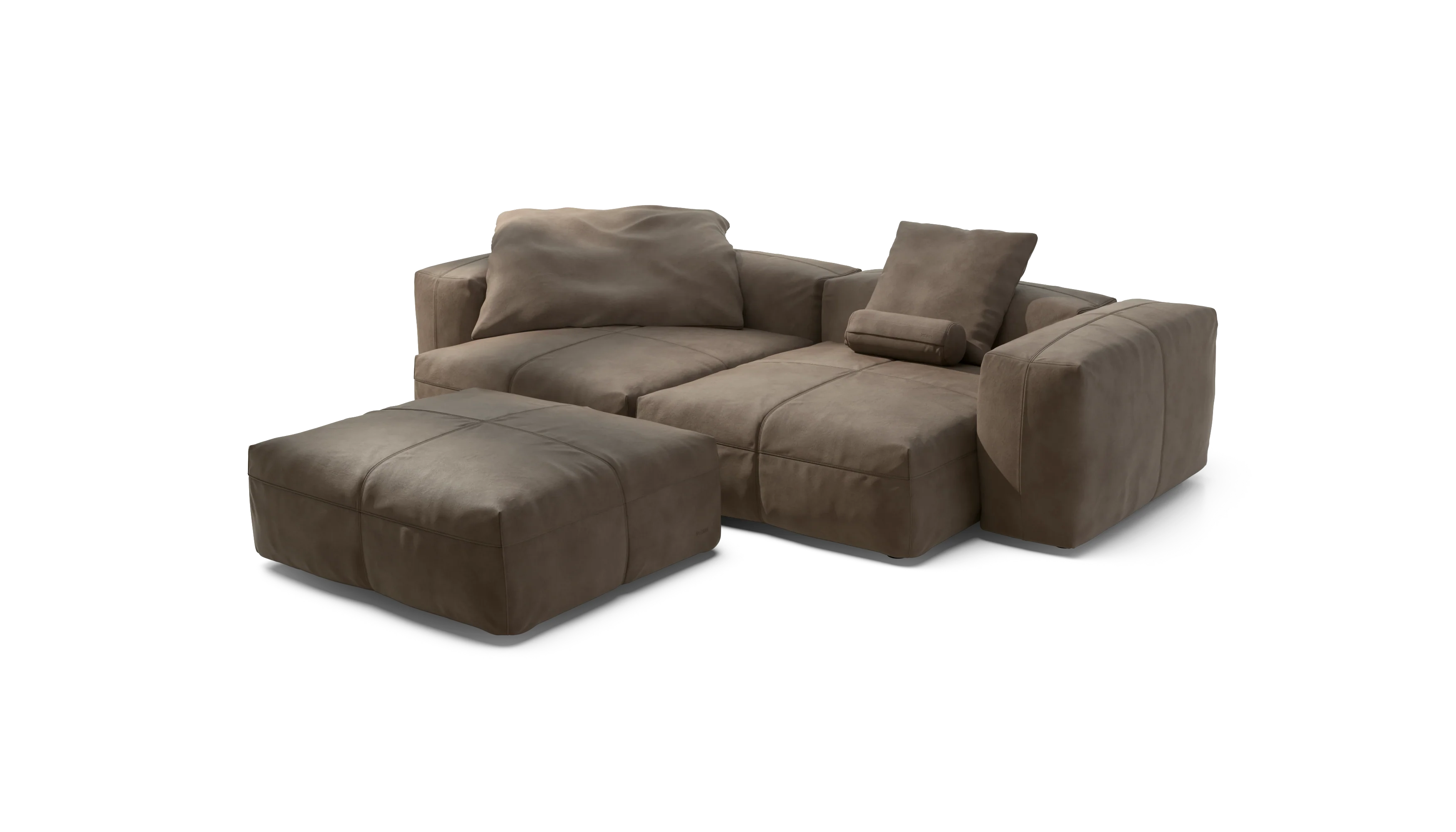 vetsak | Sofa Set 03 - Leather - Cacao | Modular Sofa | 3.5 Seater | Big Sofa | Corner Sofa - Image 4