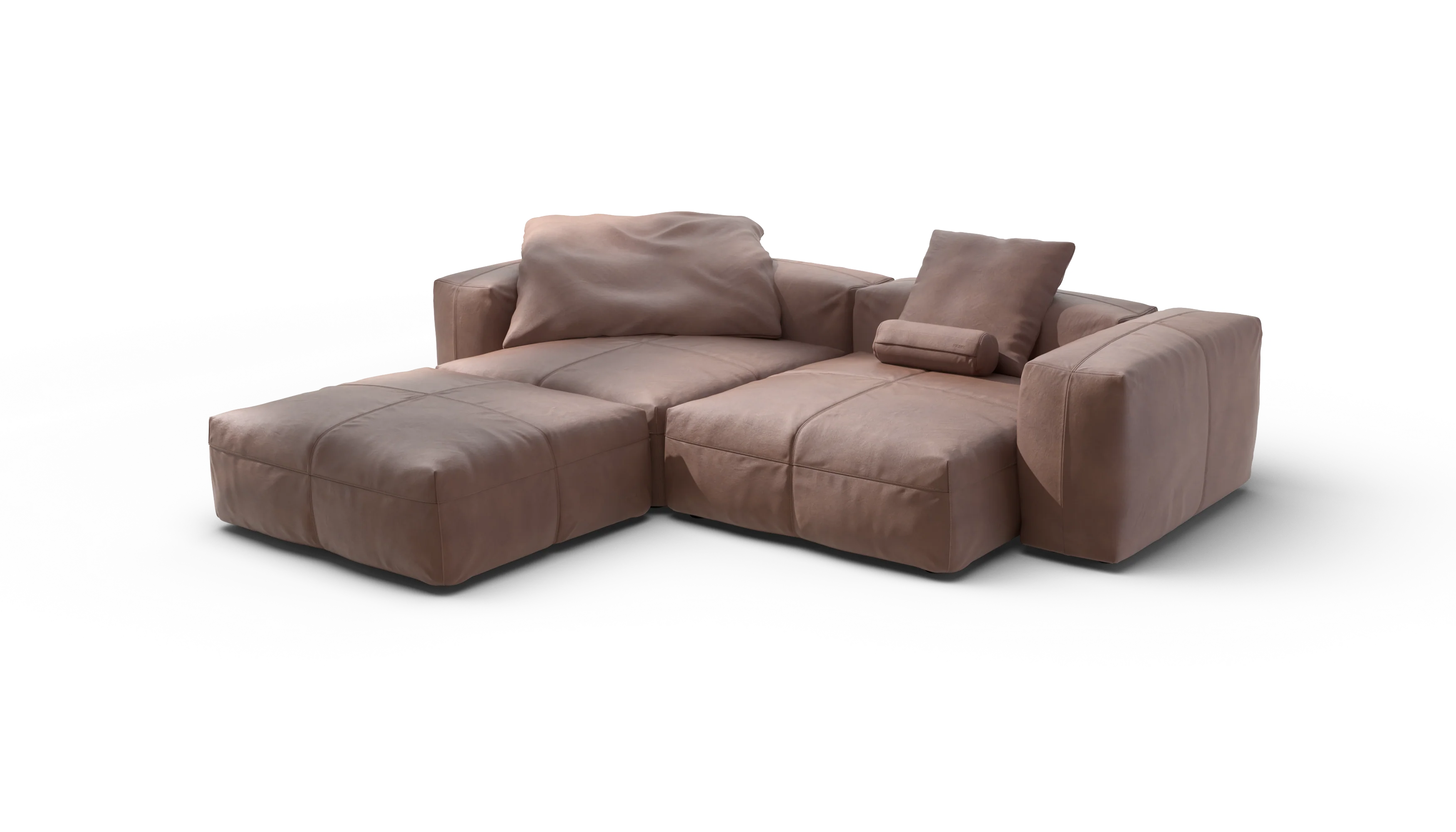 vetsak | Sofa Set 03 - Leather - Stone | Modular Sofa | 3.5 Seater | Big Sofa | Corner Sofa - Image 3