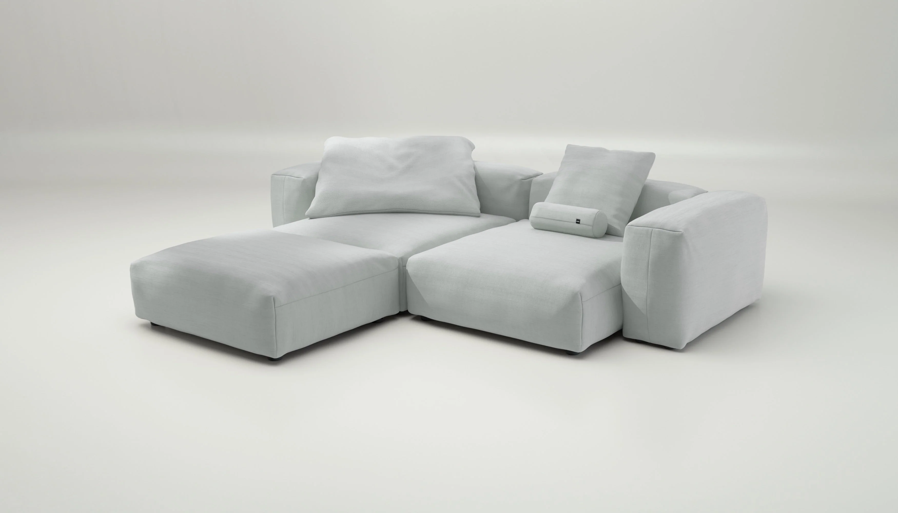 vetsak | Sofa Set 03 - Pique - Light Grey | Modular Sofa | 3.5 Seater | Big Sofa | Corner Sofa - Image 3