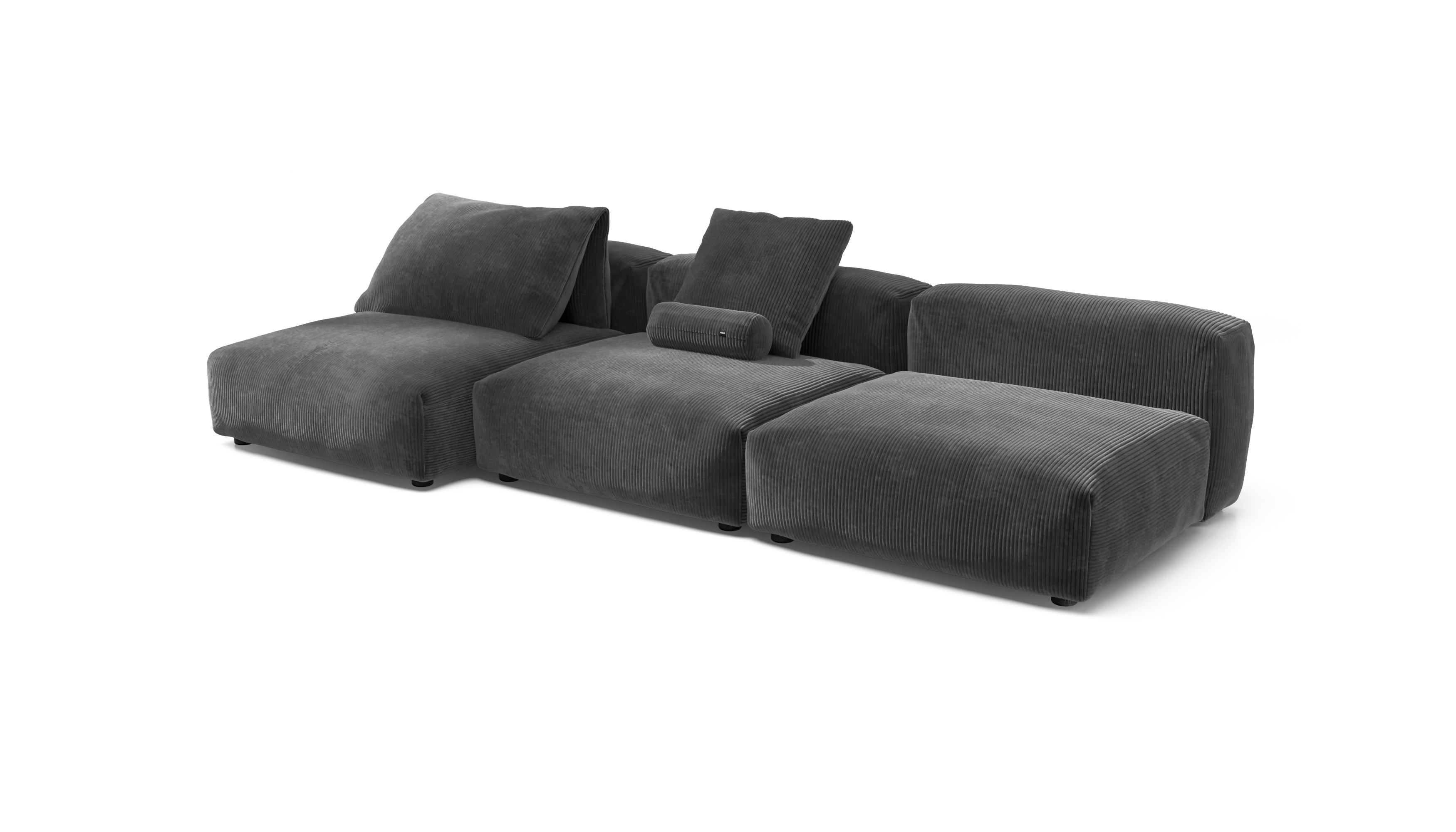 vetsak | Sofa Set 04 - Cord Velour - Dark Grey | Modular Sofa | 5 Seater | Big Sofa - Image 3