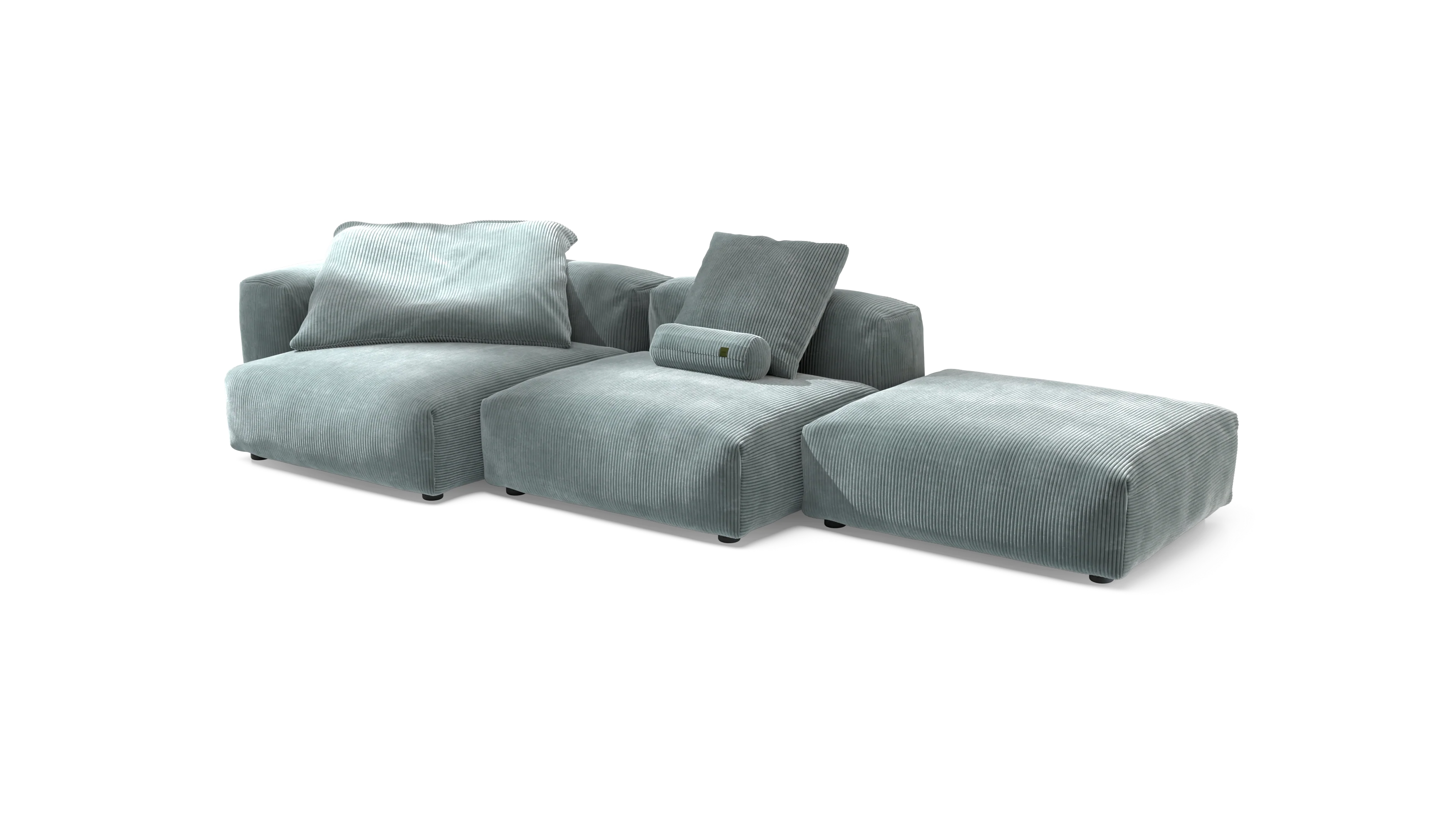 vetsak | Sofa Set 04 - Cord Velour - Mint | Modular Sofa | 5 Seater | Big Sofa - Image 4
