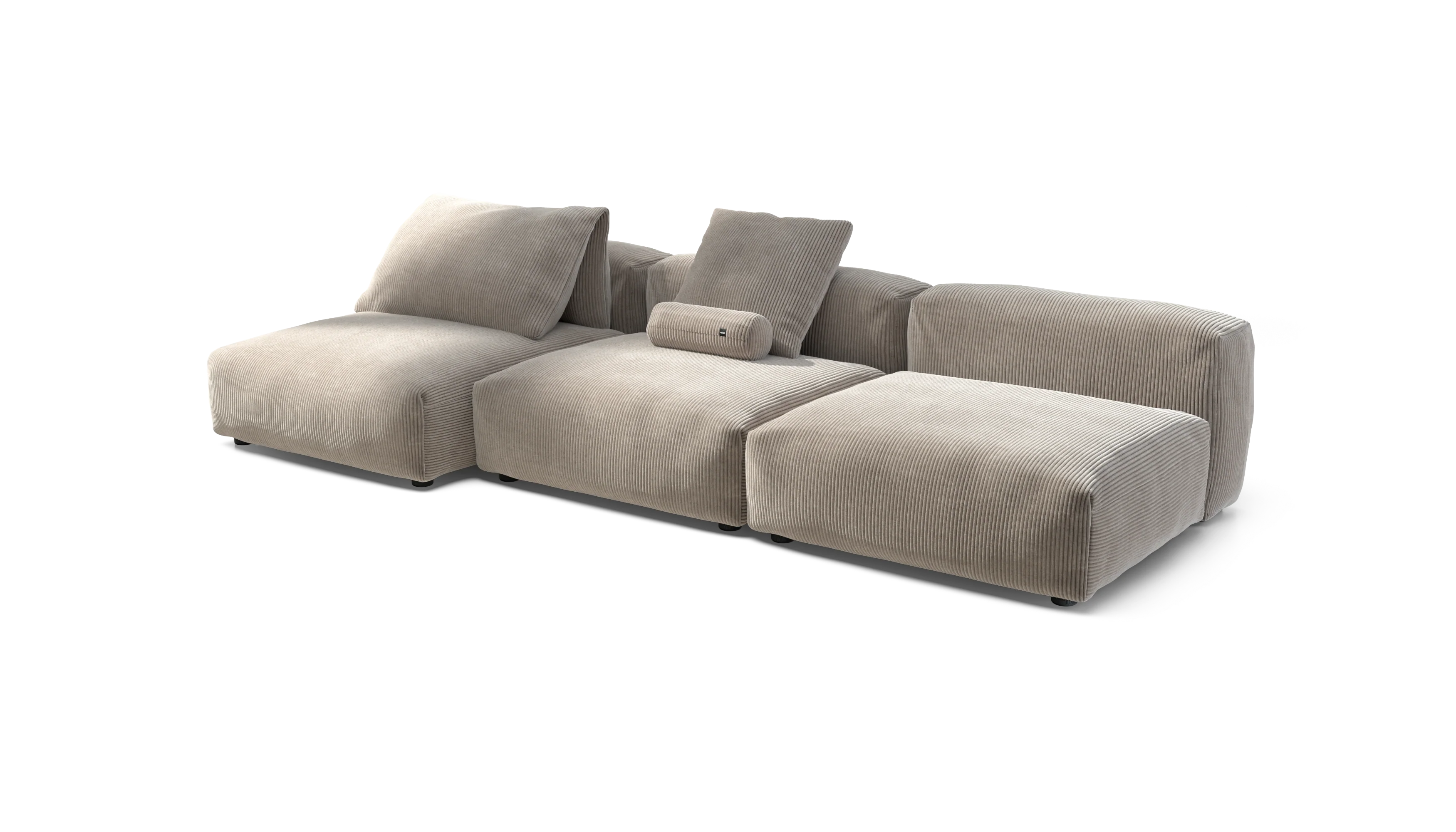 vetsak | Sofa Set 04 - Cord Velour - Platinum | Modular Sofa | 5 Seater | Big Sofa - Image 3
