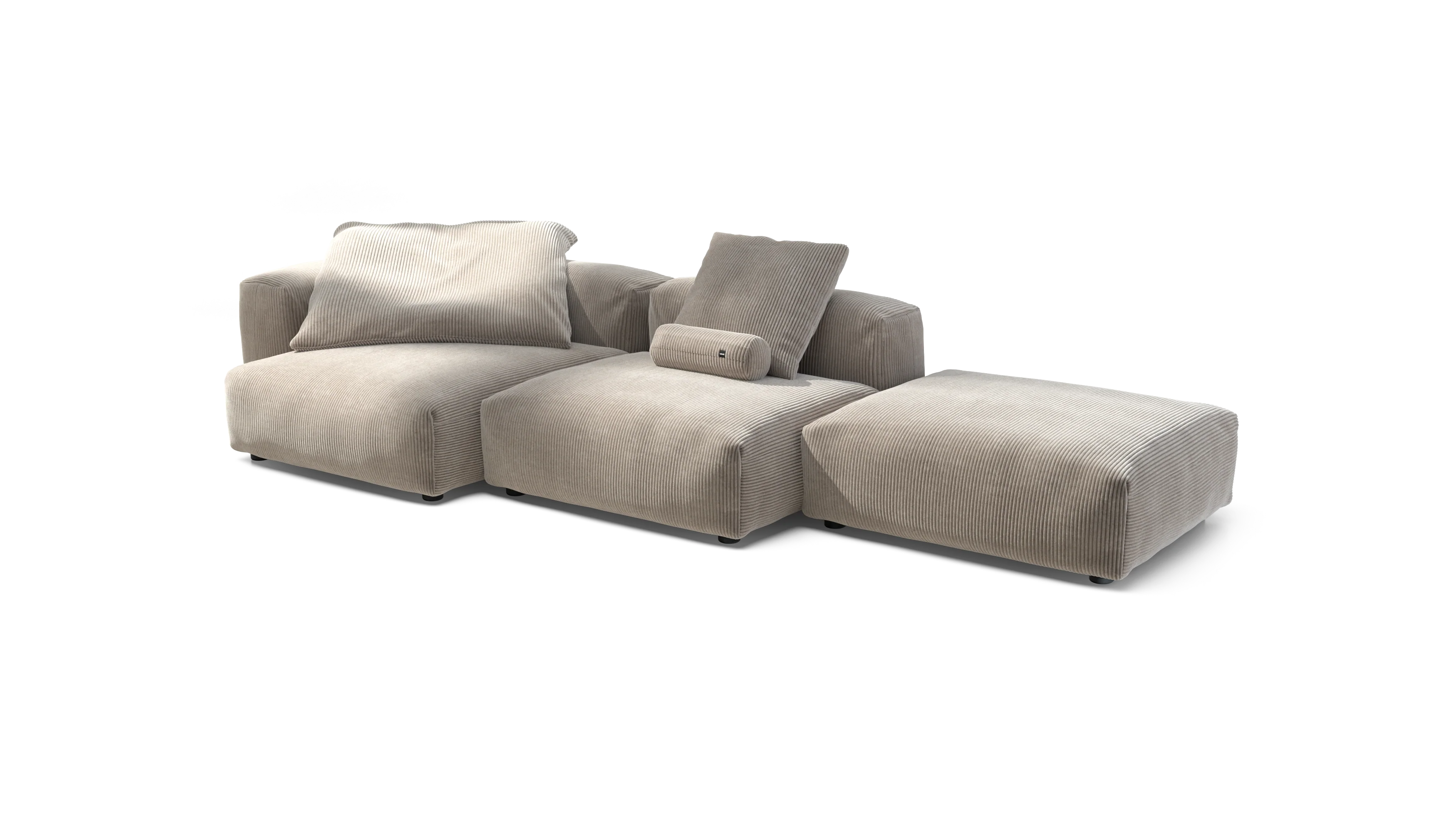 vetsak | Sofa Set 04 - Cord Velour - Platinum | Modular Sofa | 5 Seater | Big Sofa - Image 4