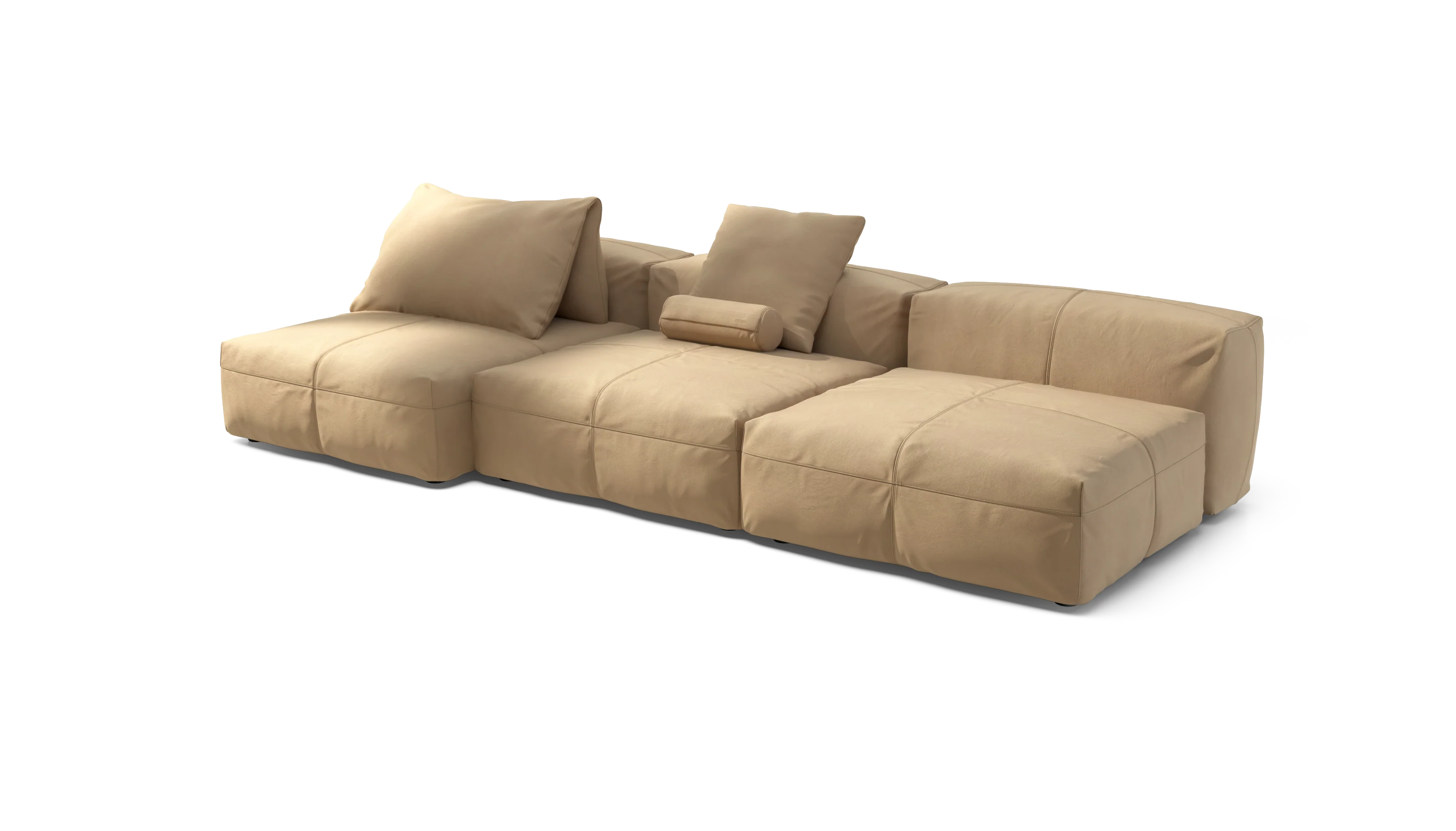 vetsak | Sofa Set 04 - Leather - Beige | Modular Sofa | 5 Seater | Big Sofa - Image 3
