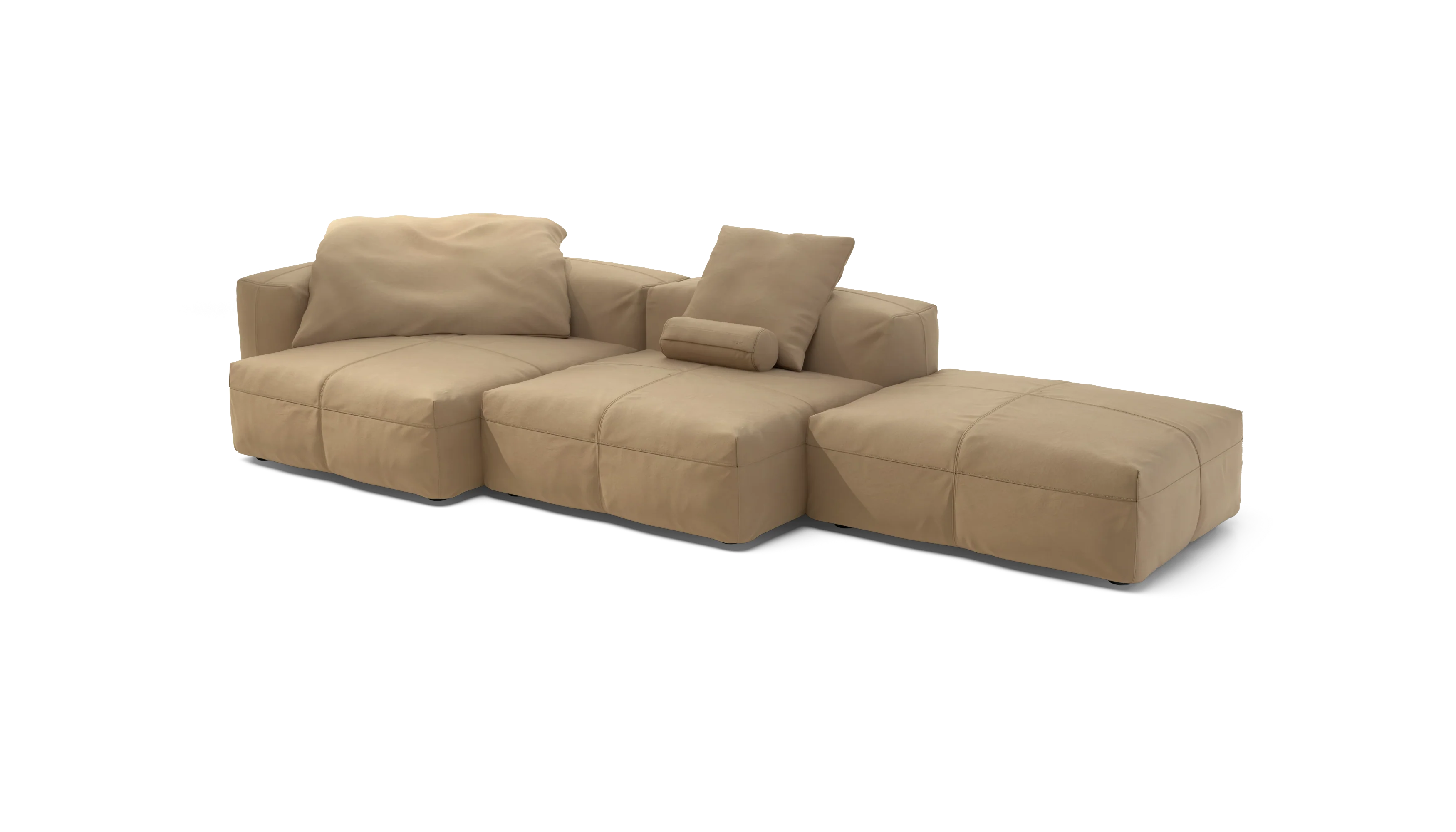 vetsak | Sofa Set 04 - Leather - Beige | Modular Sofa | 5 Seater | Big Sofa - Image 4