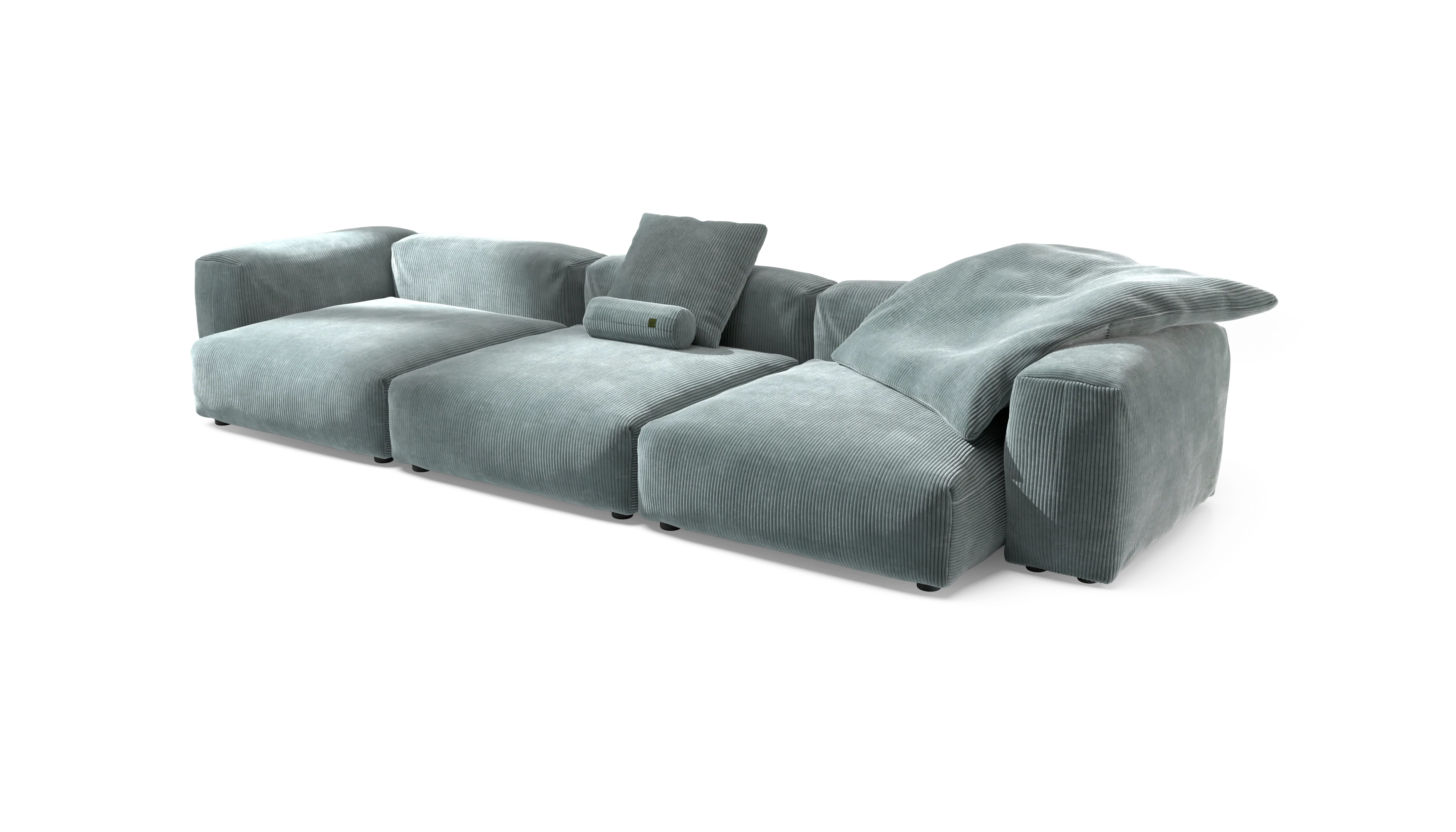 vetsak | Sofa Set 05 - Cord Velour - Mint | Modular Sofa | 5 Seater | Big Sofa | Corner Sofa - Image 3