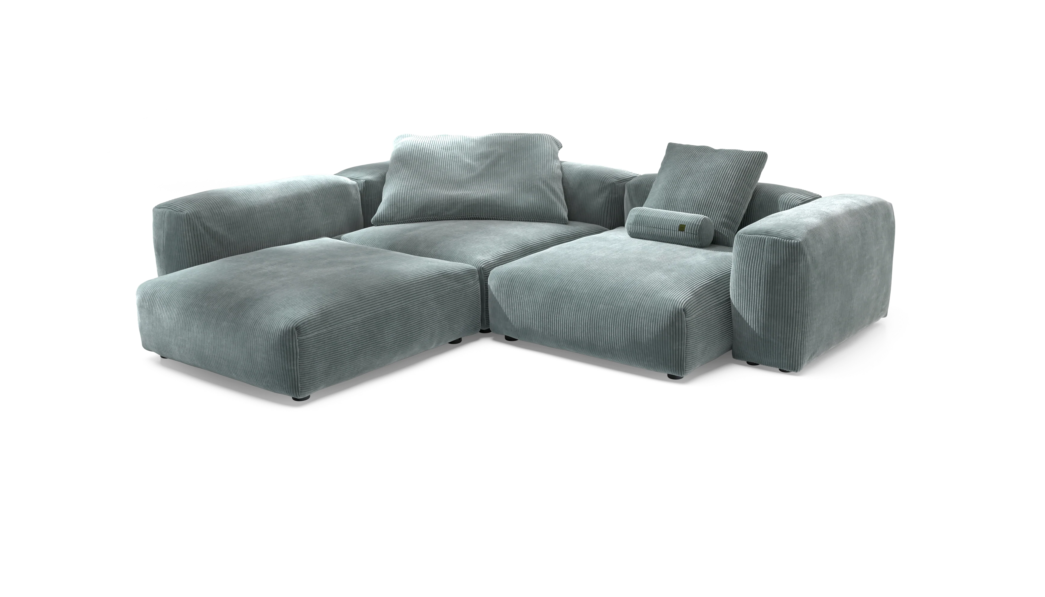 vetsak | Sofa Set 05 - Cord Velour - Mint | Modular Sofa | 5 Seater | Big Sofa | Corner Sofa - Image 4