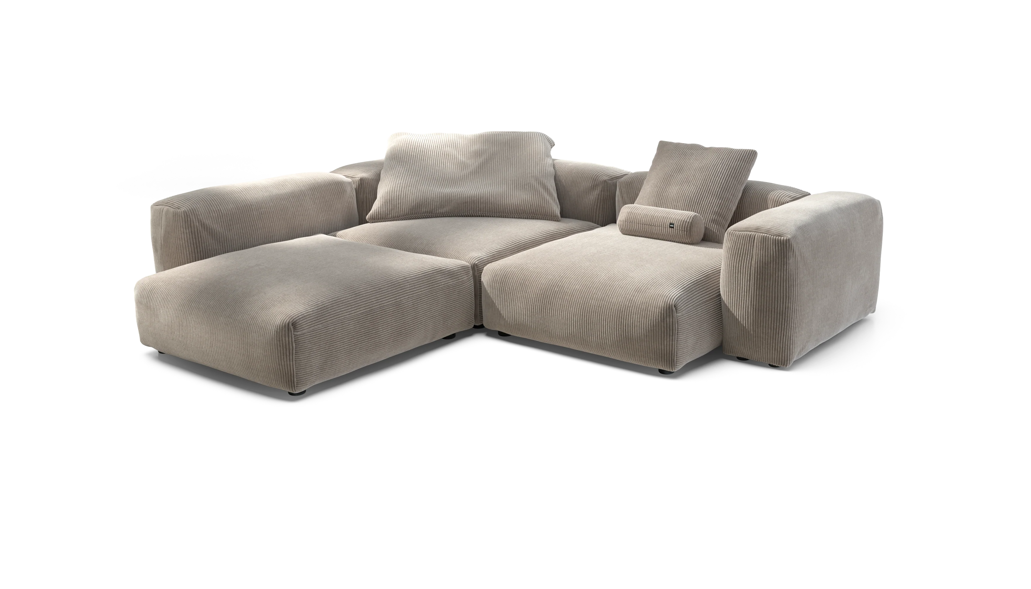 vetsak | Sofa Set 05 - Cord Velour - Platinum | Modular Sofa | 5 Seater | Big Sofa | Corner Sofa - Image 4