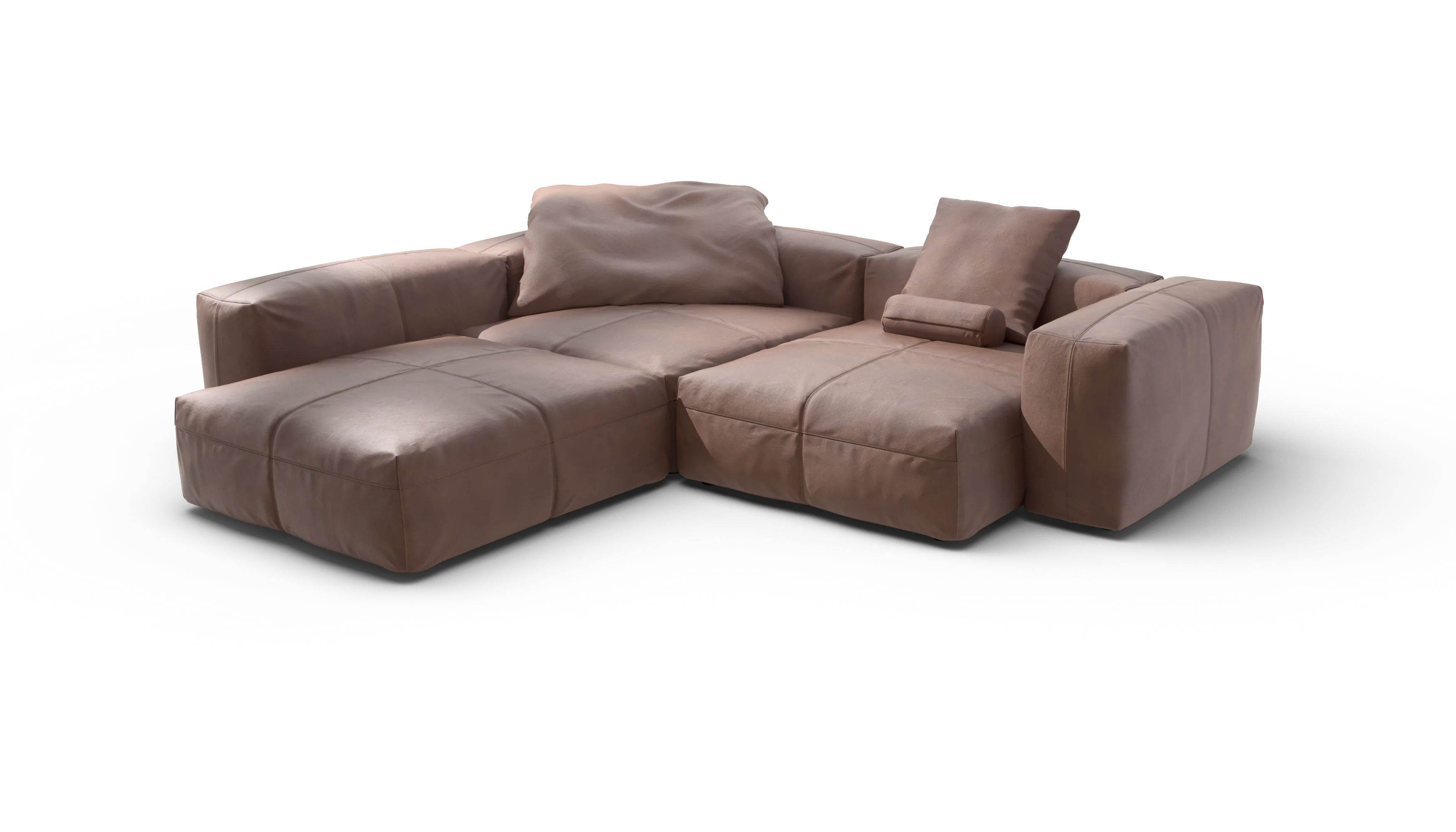 vetsak | Sofa Set 05 - Leather - Stone | Modular Sofa | 5 Seater | Big Sofa | Corner Sofa - Image 4