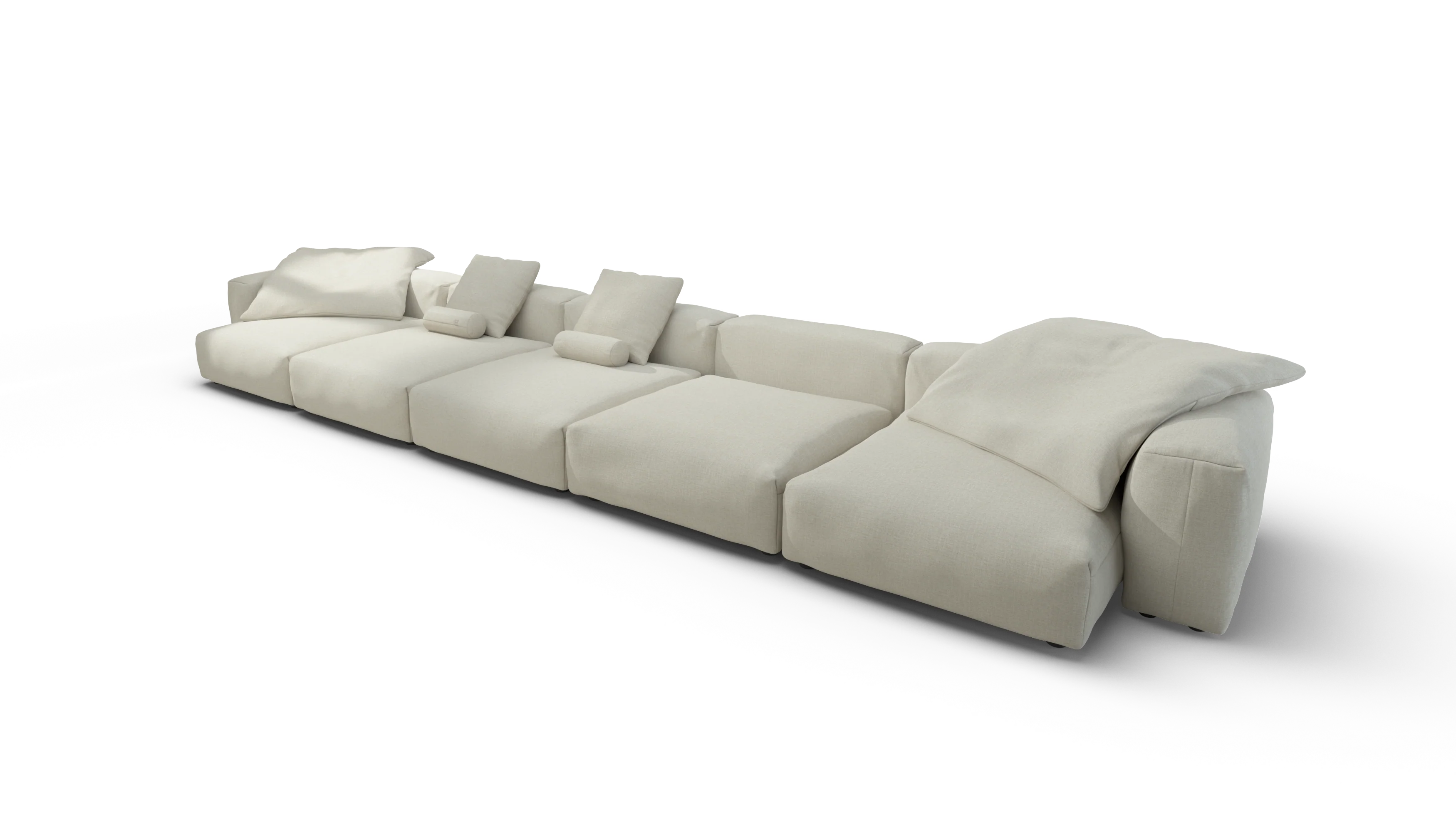 vetsak | Sofa Set 06 - Breeze - Ecru | Modular Sofa | 6.5 Seater | Big Sofa | U-Shape | Corner Sofa - Image 4