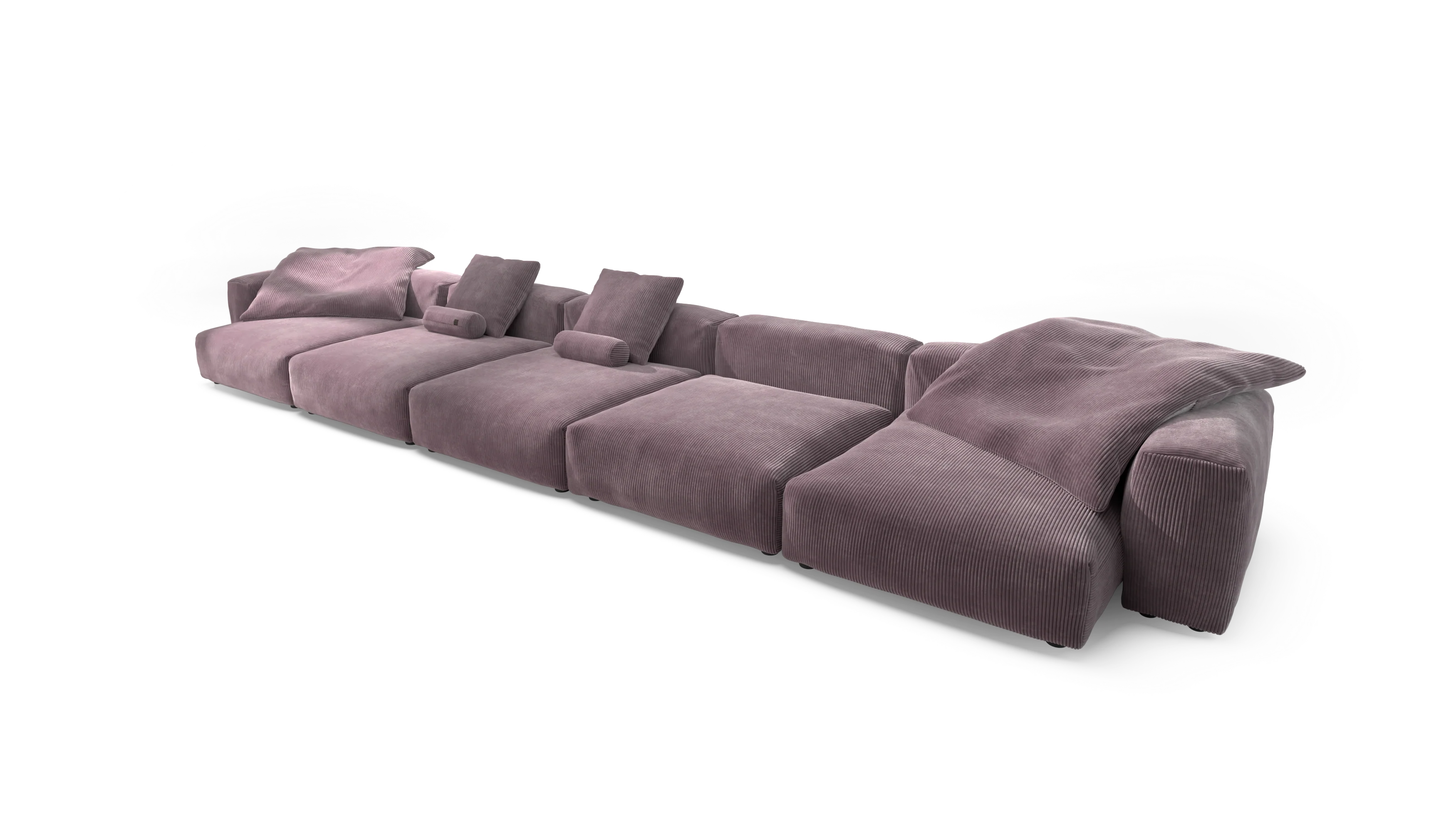 vetsak | Sofa Set 06 - Cord Velour - Blossom | Modular Sofa | 6.5 Seater | Big Sofa | U-Shape | Corner Sofa - Image 4