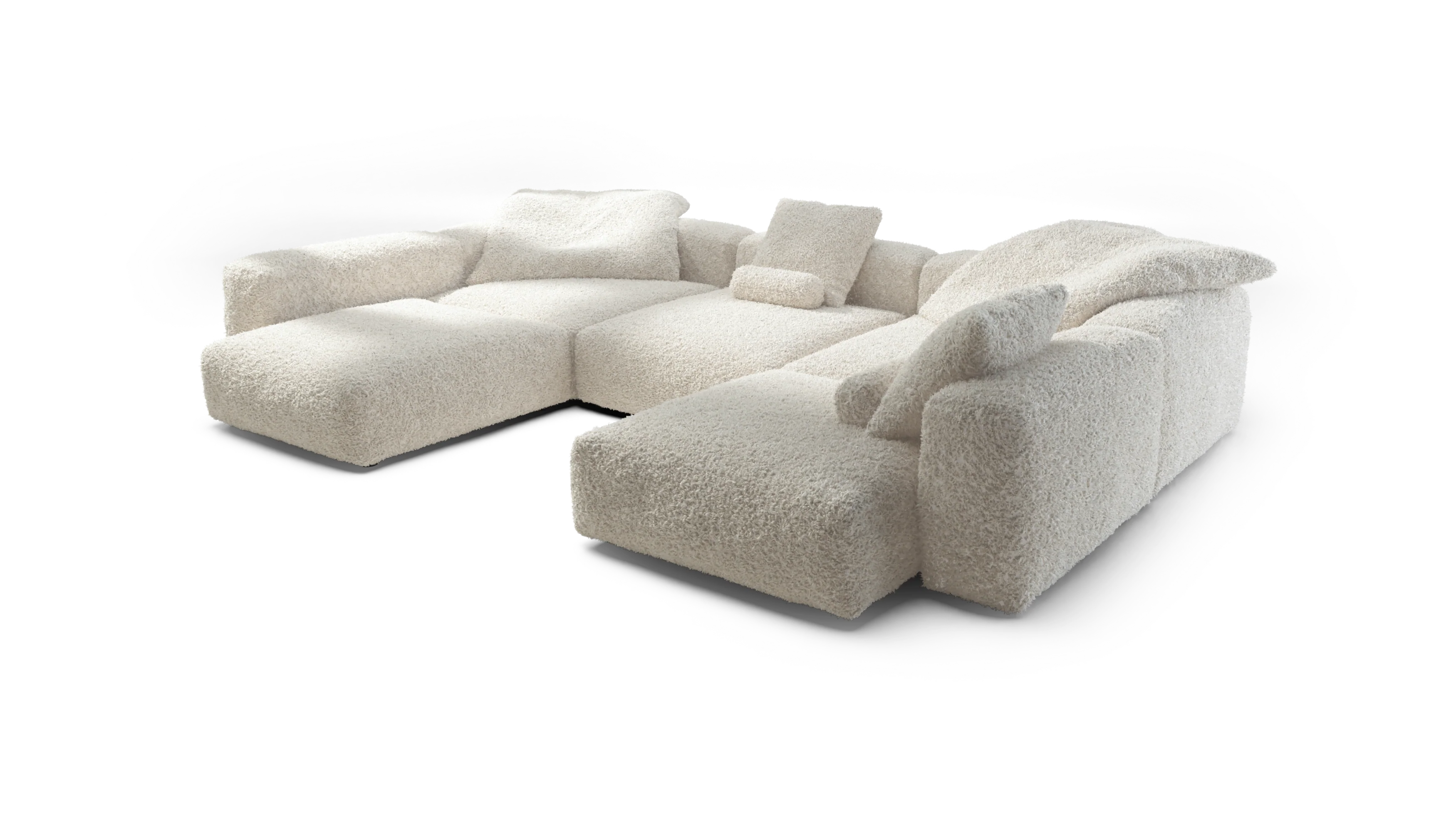 vetsak | Sofa Set 06 - Doodle - Creme | Modular Sofa | 6.5 Seater | Big Sofa | U-Shape | Corner Sofa - Image 3