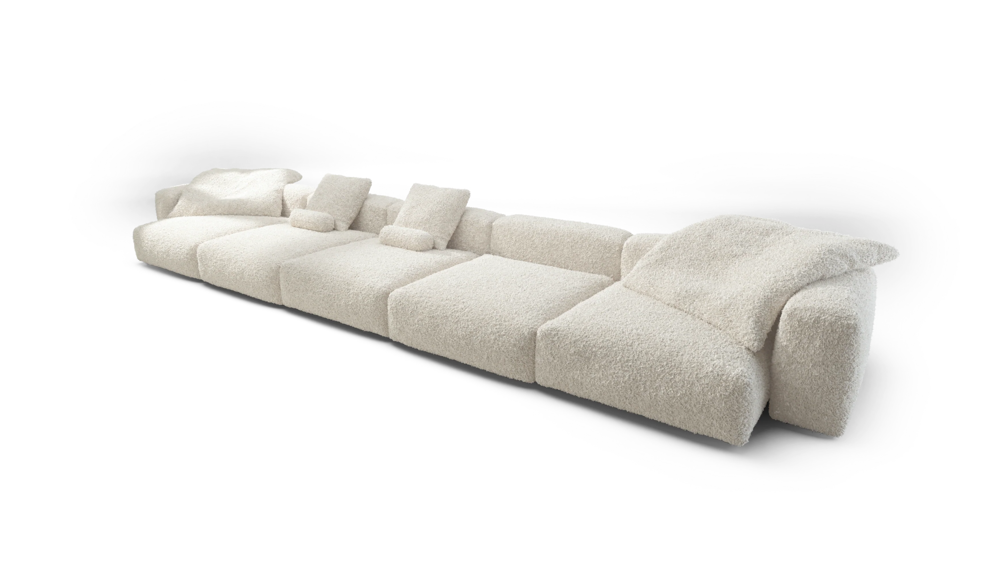 vetsak | Sofa Set 06 - Doodle - Creme | Modular Sofa | 6.5 Seater | Big Sofa | U-Shape | Corner Sofa - Image 4
