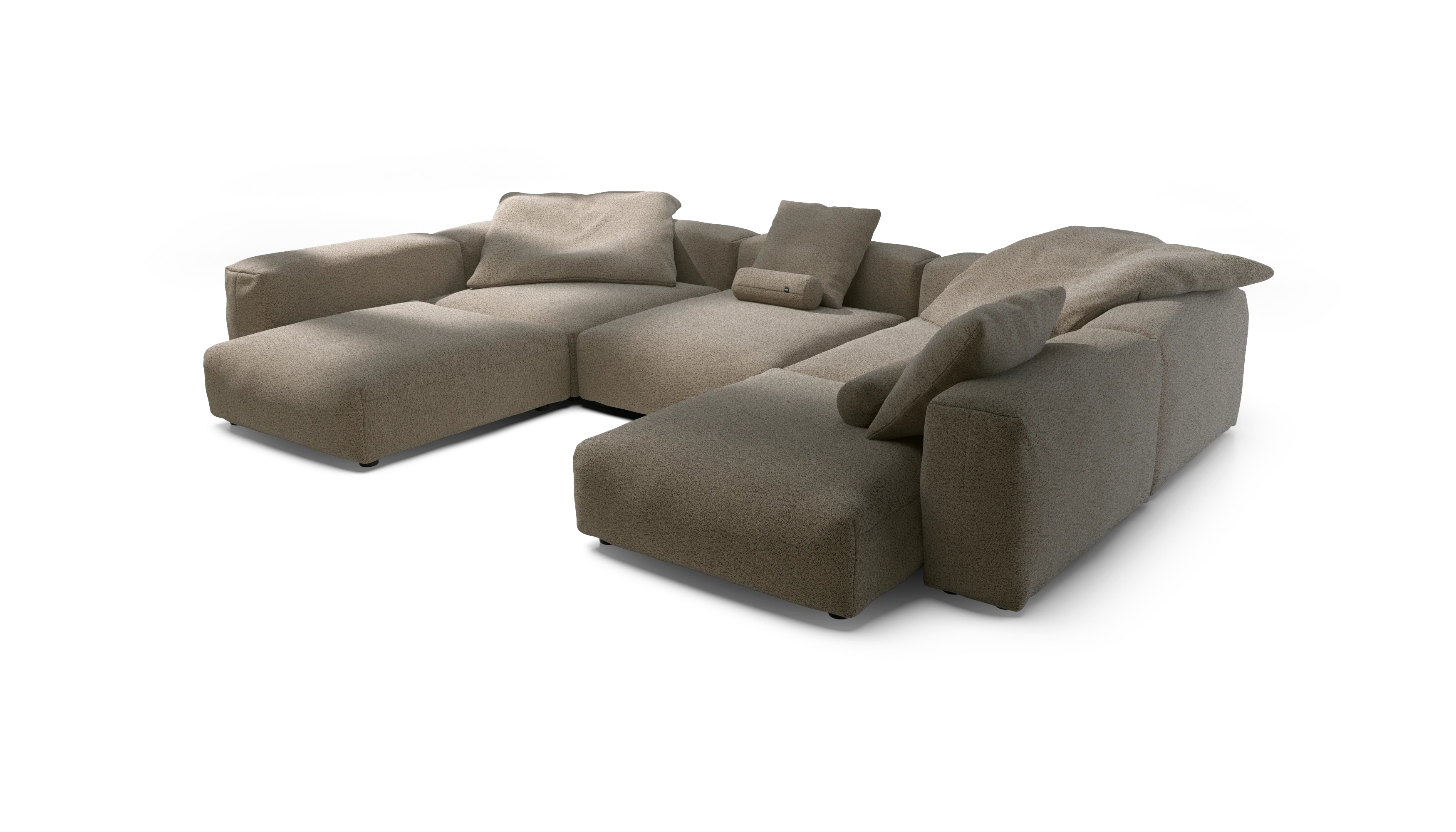 vetsak | Sofa Set 06 - Loop Loop - Taupe | Modular Sofa | 6.5 Seater | Big Sofa | U-Shape | Corner Sofa - Image 3