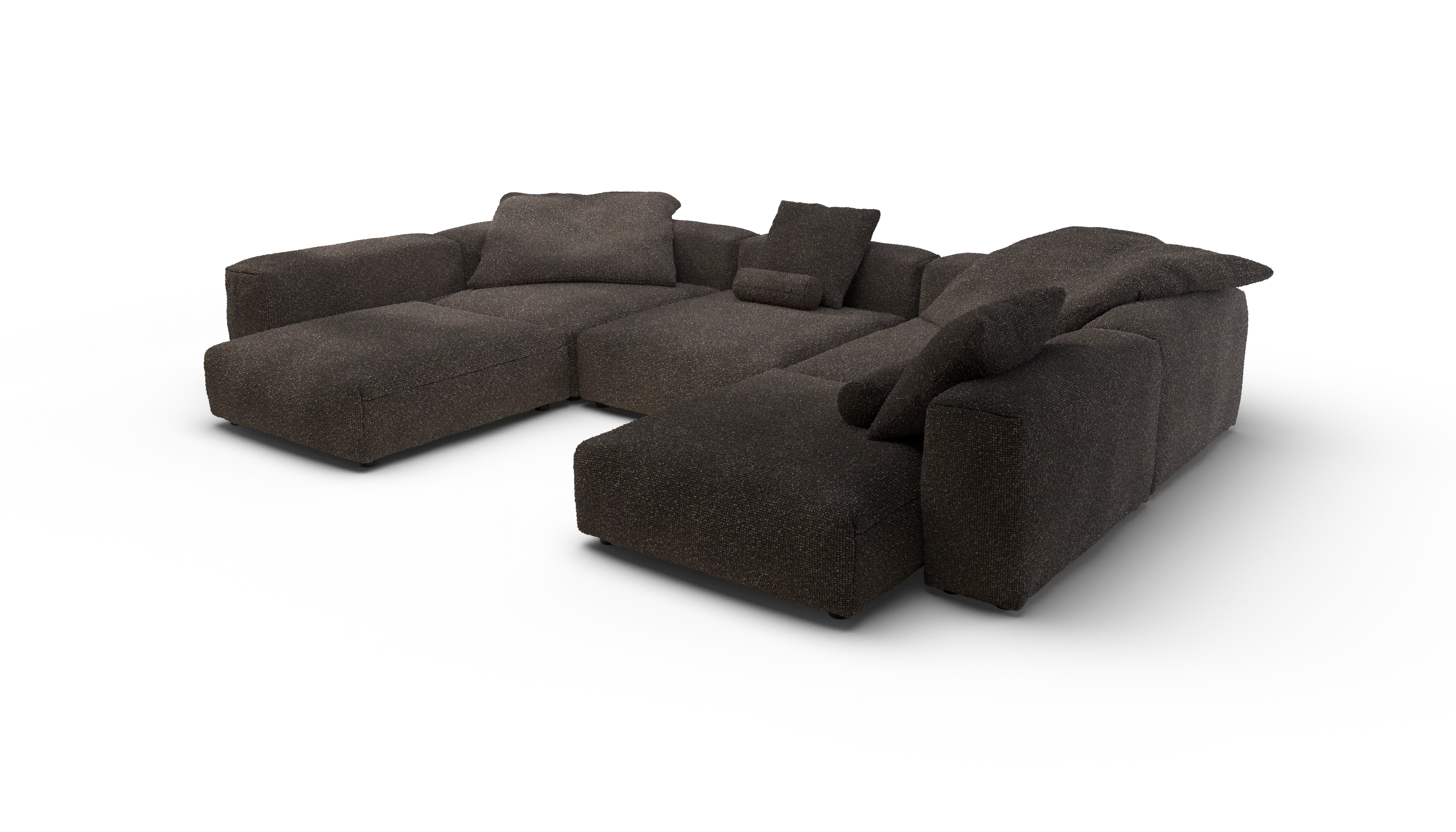 vetsak | Sofa Set 06 - Nub - Walnut | Modular Sofa | 6.5 Seater | Big Sofa | U-Shape | Corner Sofa - Image 3