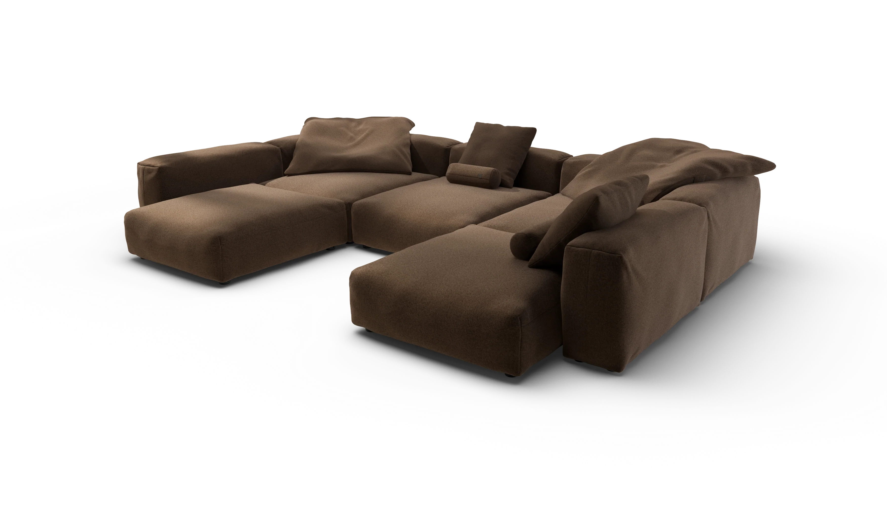 vetsak | Sofa Set 06 - Pebble - Umber | Modular Sofa | 6.5 Seater | Big Sofa | U-Shape | Corner Sofa - Image 3