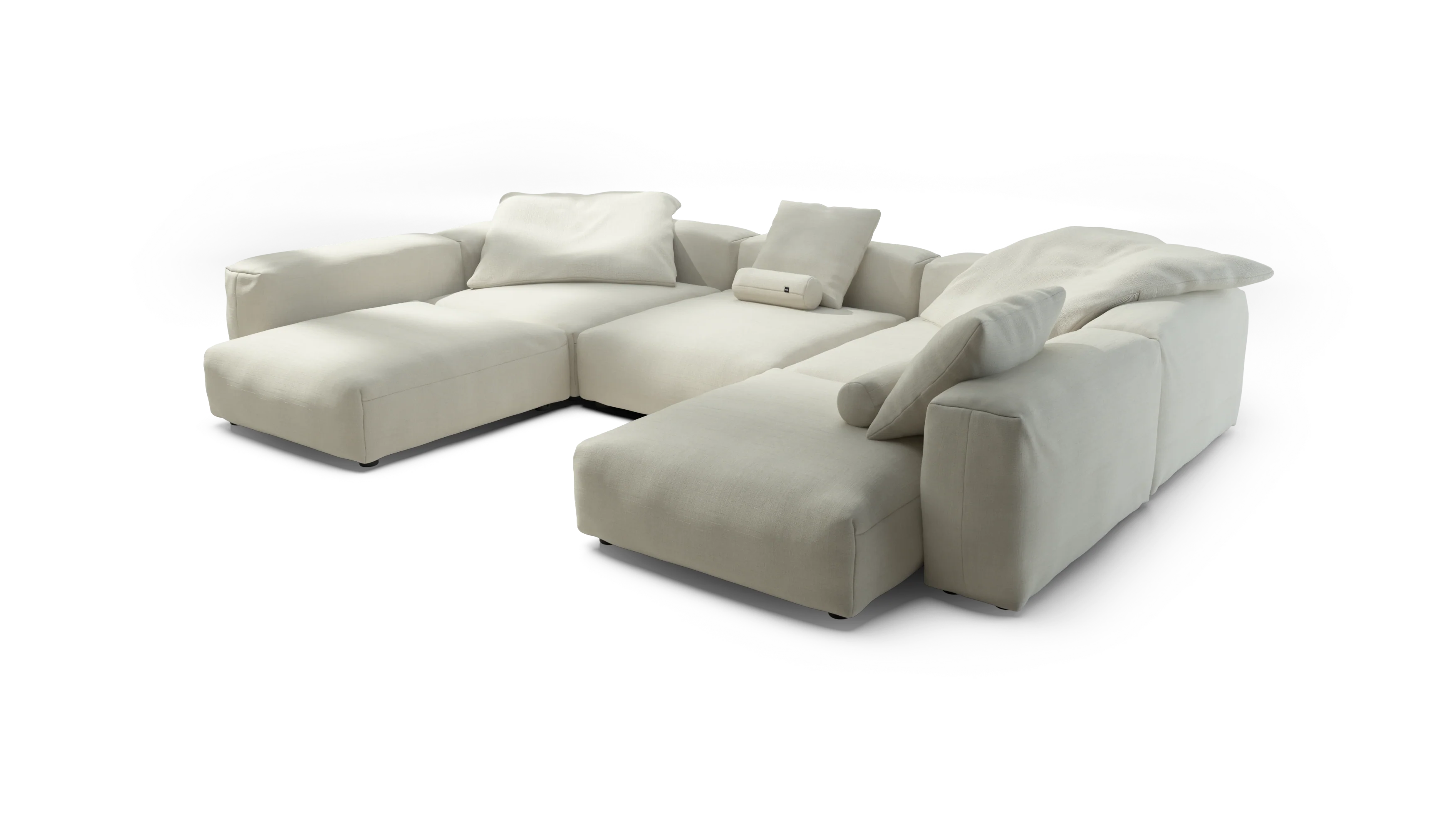 vetsak | Sofa Set 06 - Pique - Creme | Modular Sofa | 6.5 Seater | Big Sofa | U-Shape | Corner Sofa - Image 3