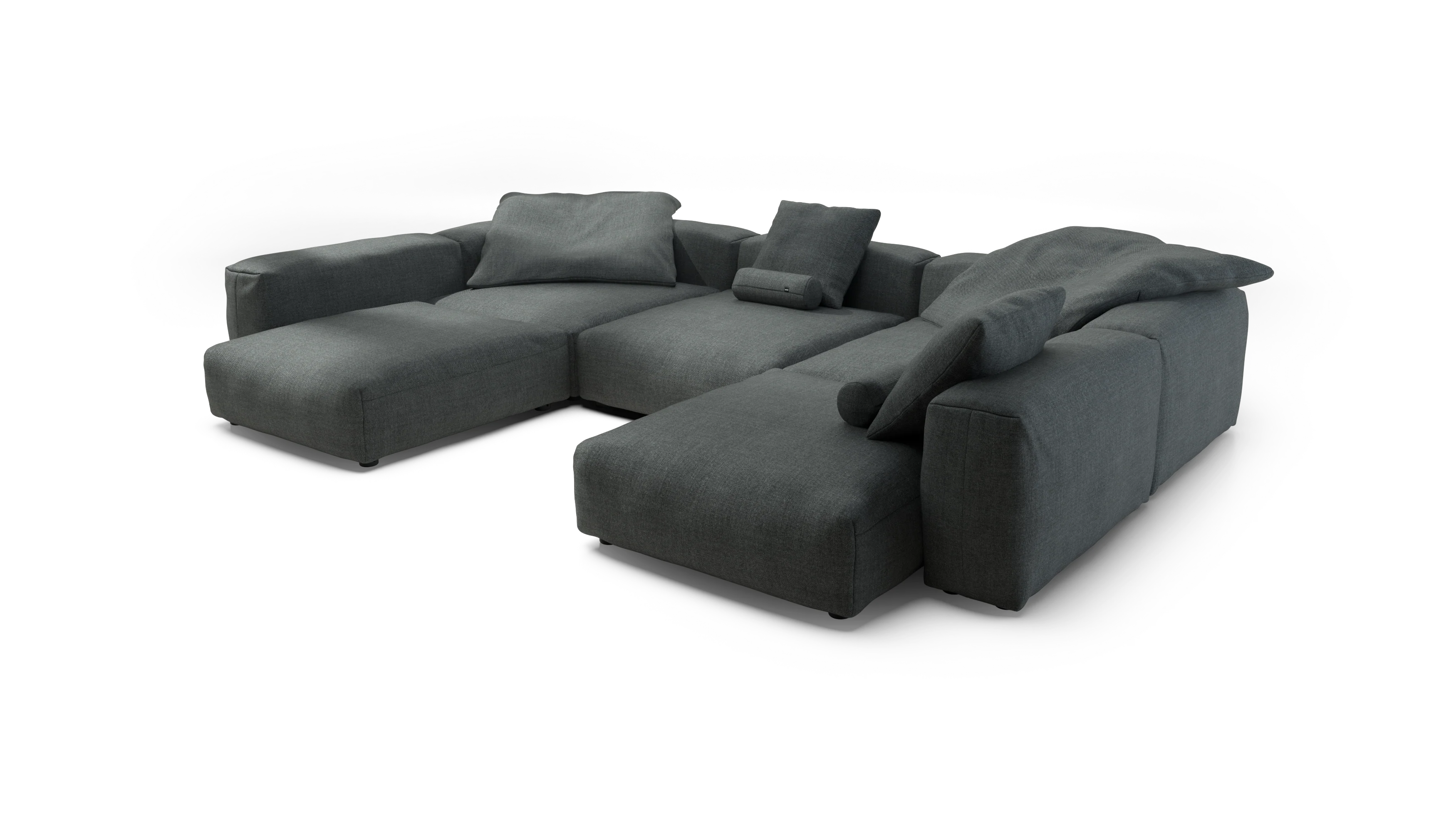 vetsak | Sofa Set 06 - Pique - Dark Grey | Modular Sofa | 6.5 Seater | Big Sofa | U-Shape | Corner Sofa - Image 3