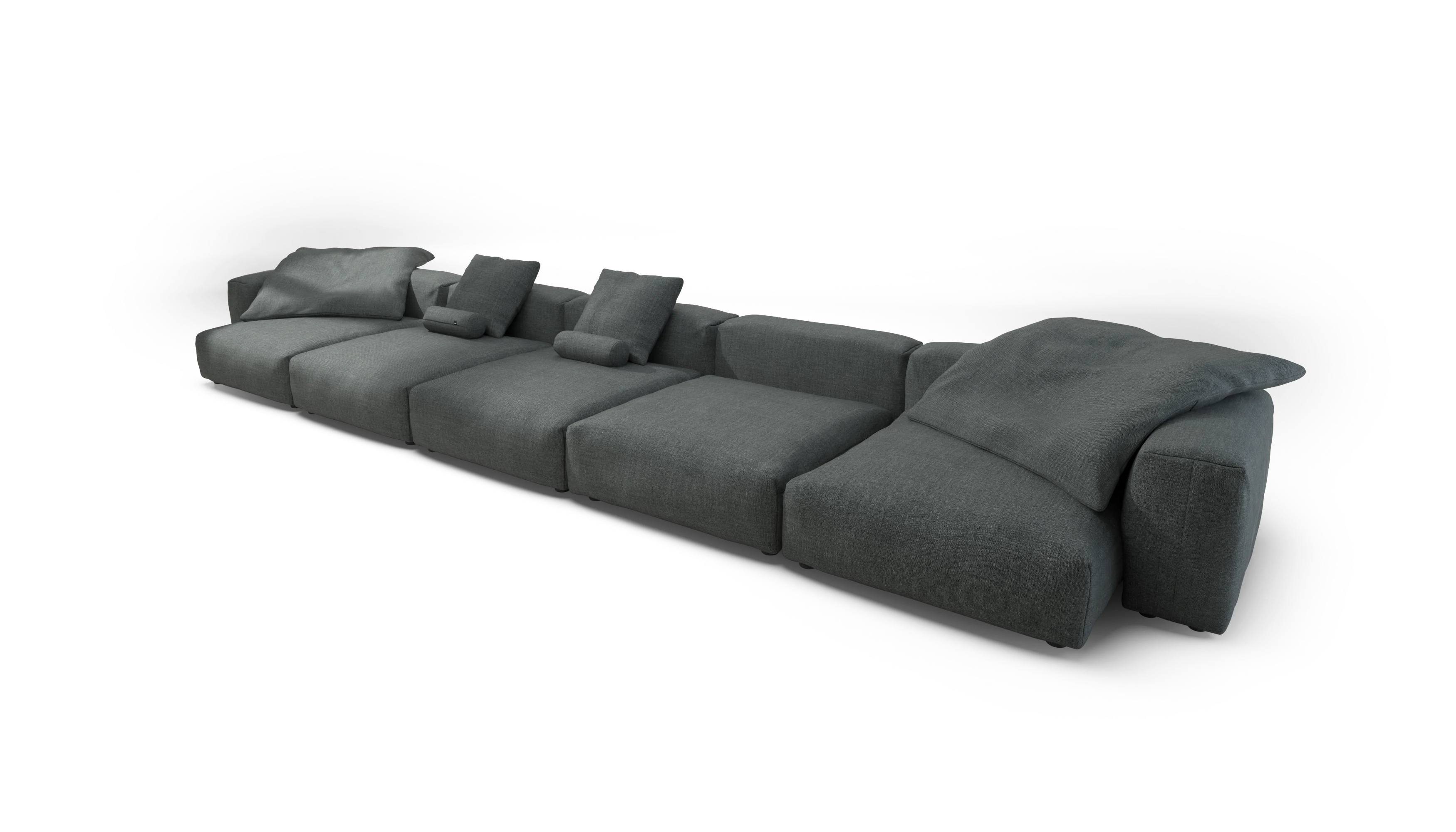 vetsak | Sofa Set 06 - Pique - Dark Grey | Modular Sofa | 6.5 Seater | Big Sofa | U-Shape | Corner Sofa - Image 4