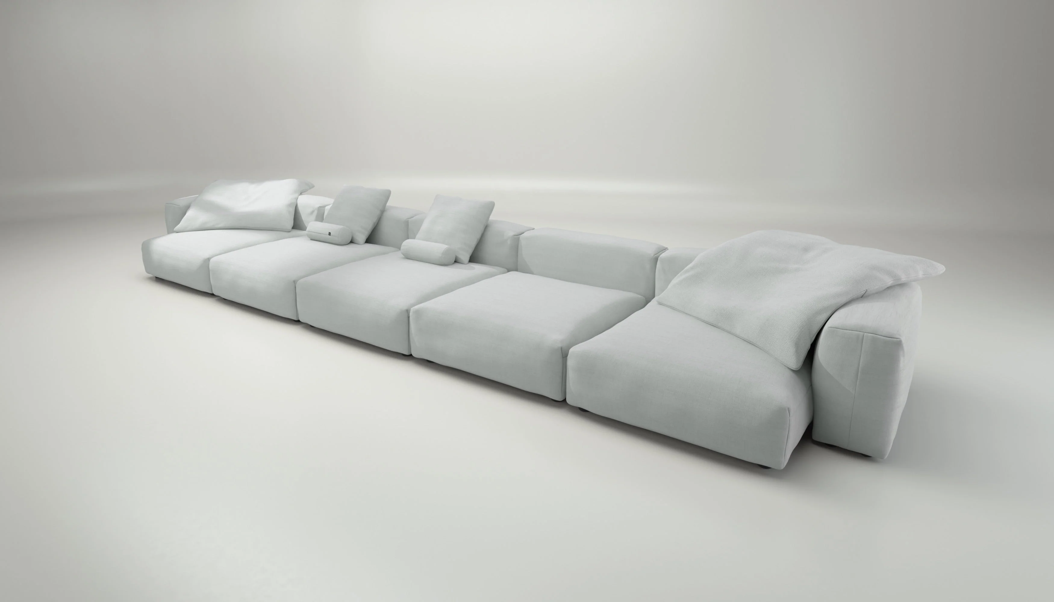 vetsak | Sofa Set 06 - Pique - Light Grey | Modular Sofa | 6.5 Seater | Big Sofa | U-Shape | Corner Sofa - Image 4