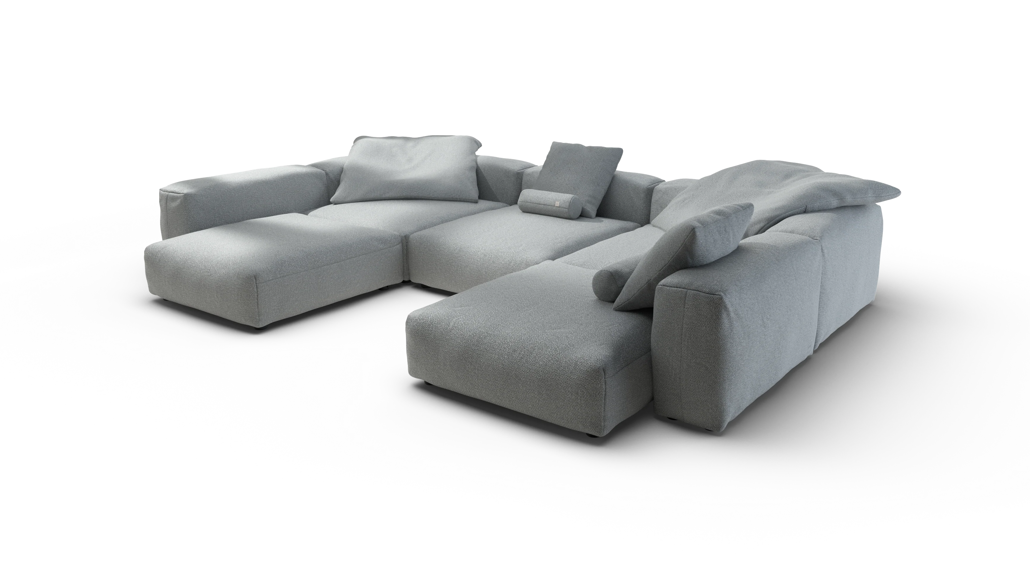 vetsak | Sofa Set 06 - Ridge - Limestone | Modular Sofa | 6.5 Seater | Big Sofa | U-Shape | Corner Sofa - Image 3