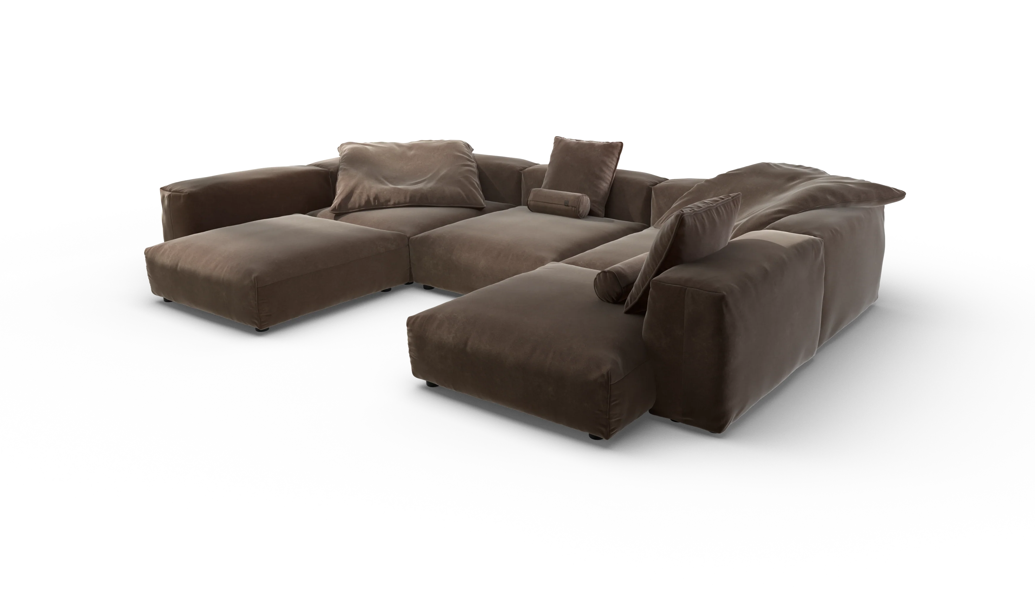 vetsak | Sofa Set 06 - Suave - Espresso | Modular Sofa | 6.5 Seater | Big Sofa | U-Shape | Corner Sofa - Image 3