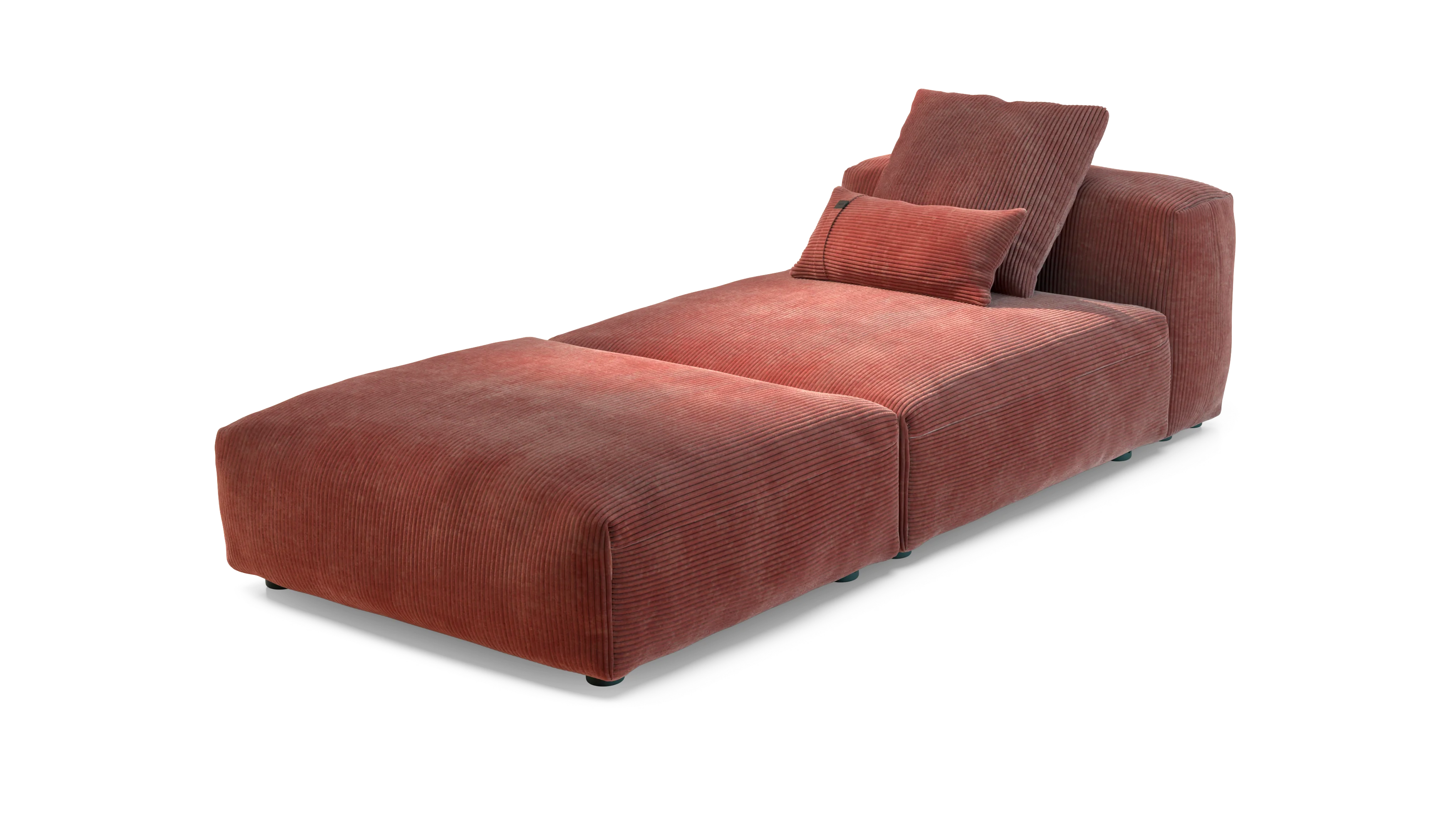 vetsak | Sofa Set 07 - Sun Lounger - Cord Velour - Brick | Modular Sofa | 2 Seater | Daybed | Chaiselounge - Image 3