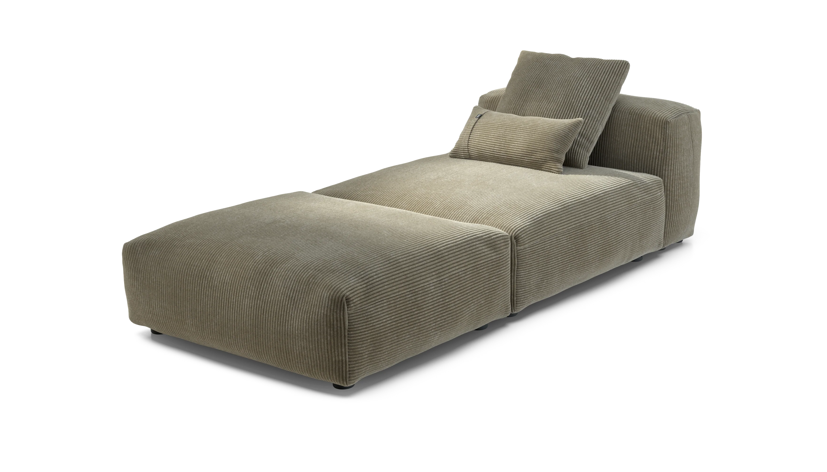 vetsak | Sofa Set 07 - Sun Lounger - Cord Velour - Khaki | Modular Sofa | 2 Seater | Daybed | Chaiselounge - Image 3