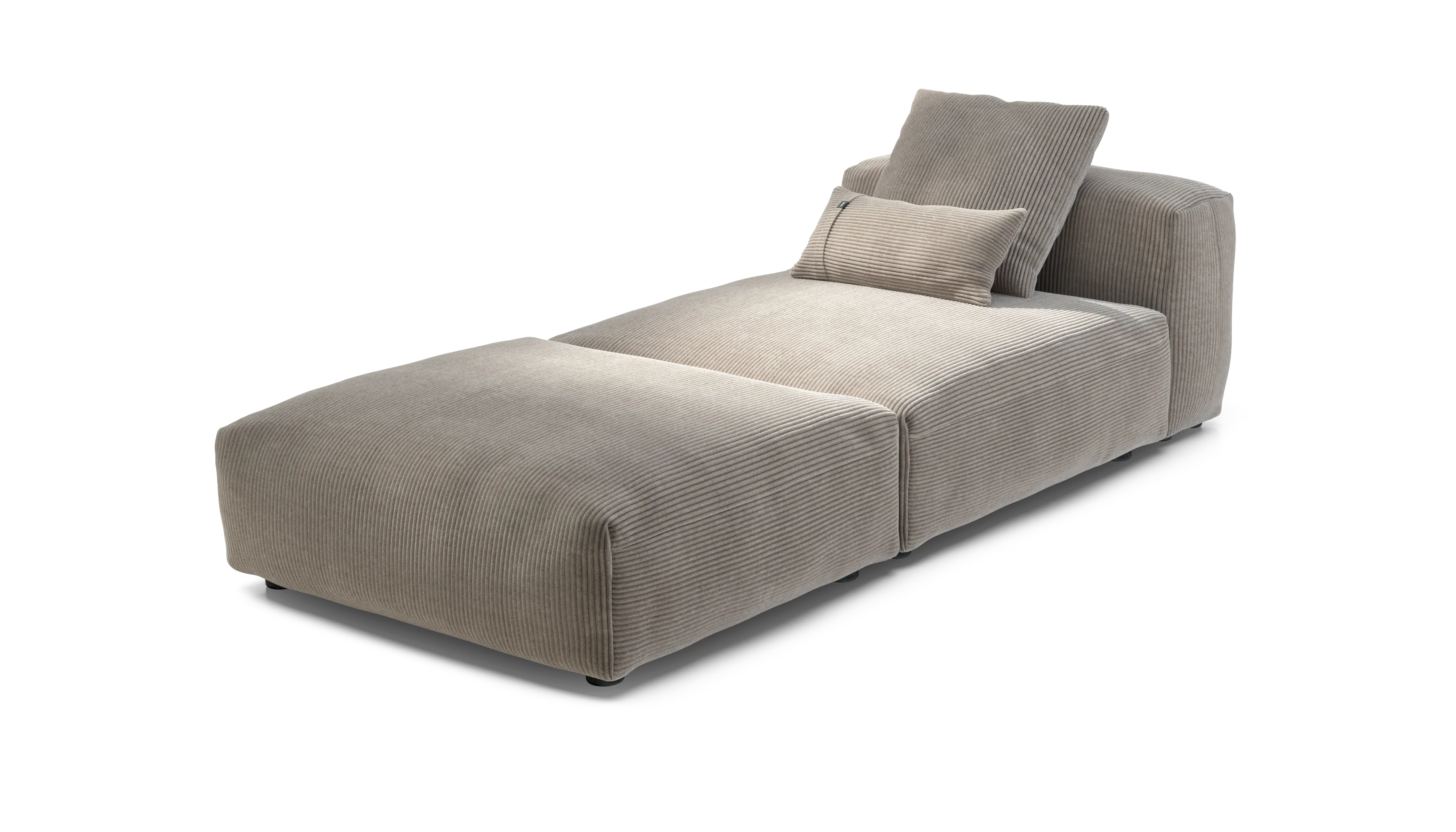 vetsak | Sofa Set 07 - Sun Lounger - Cord Velour - Platinum | Modular Sofa | 2 Seater | Daybed | Chaiselounge - Image 3