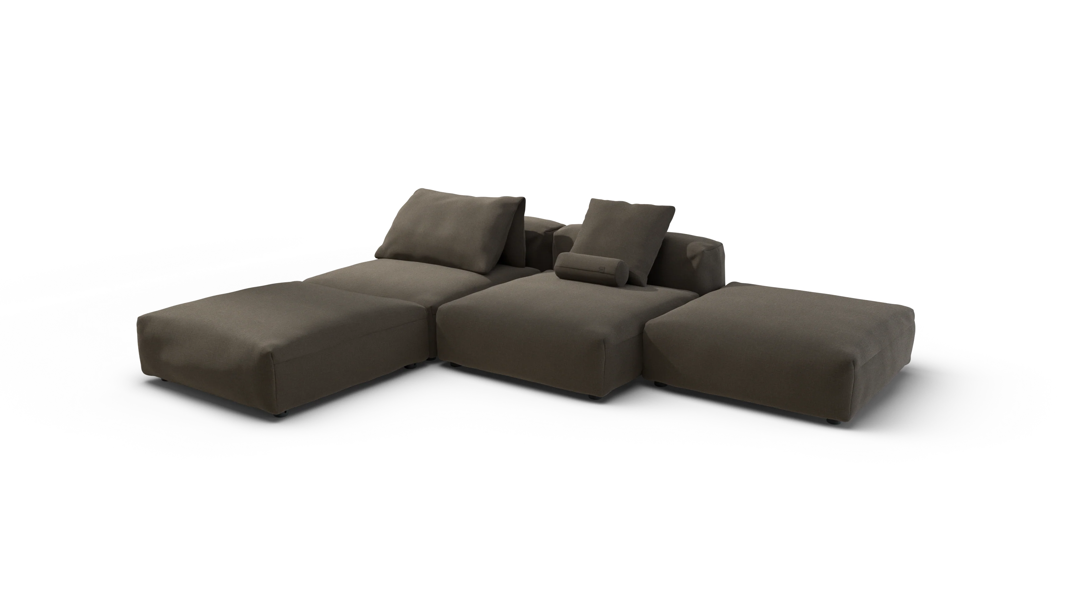 vetsak | Sofa Set 08 - Daybed - Breeze - Brown | Modular Sofa | 6 Seater | Outdoor Island | Double lounger - Image 4